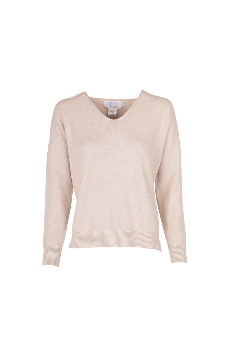 Lisa Pullover V-Neck Sand-zoom-