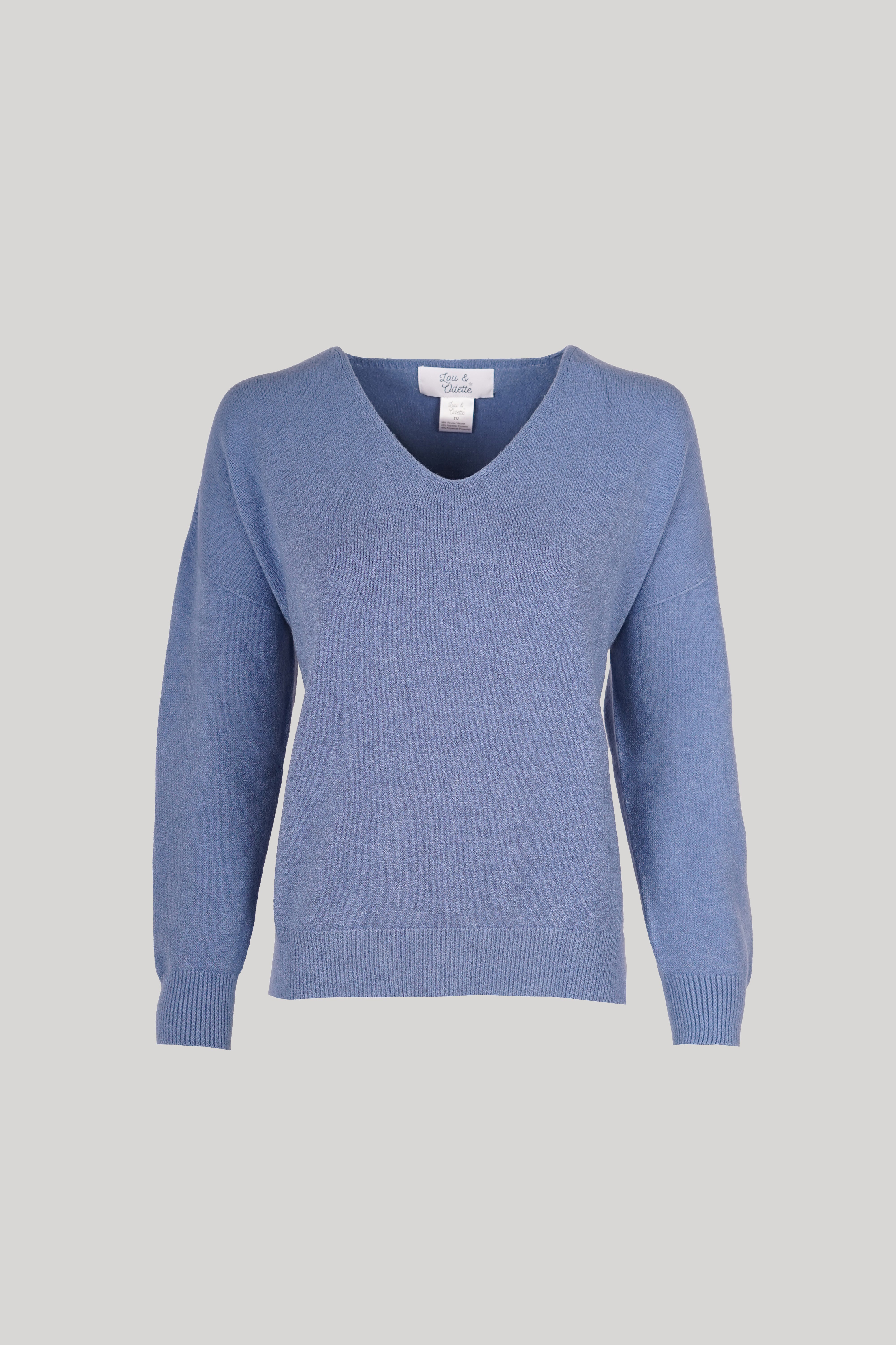 Lisa Pullover V-Neck Blue-zoom-1