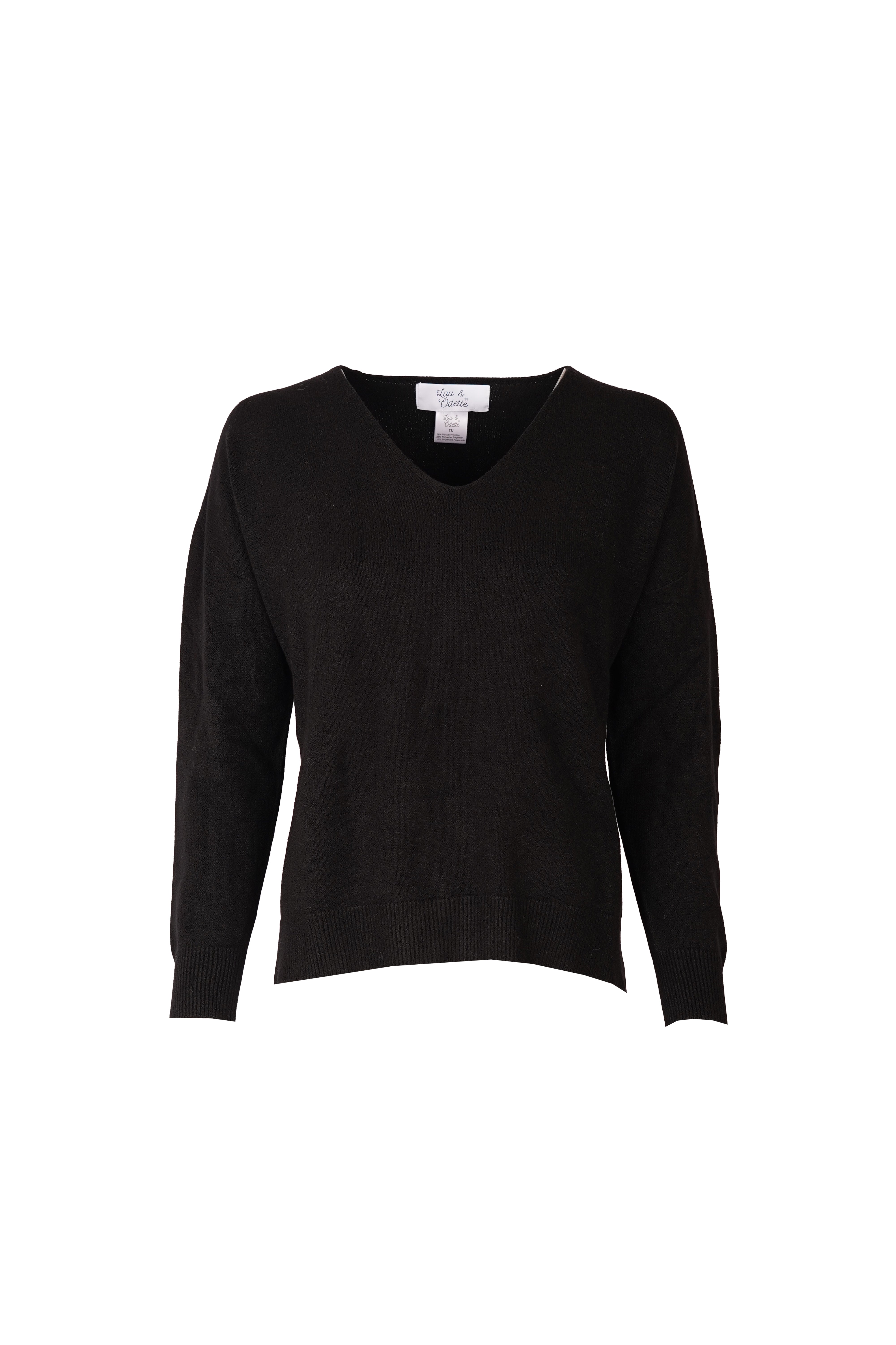 Lisa Pullover V-Neck Black-zoom-7