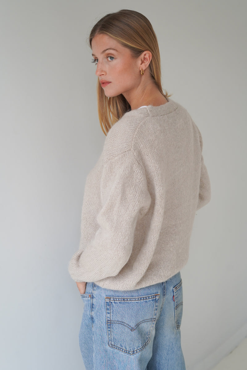 Vivian Cardigan V-Neck Sand-zoom-