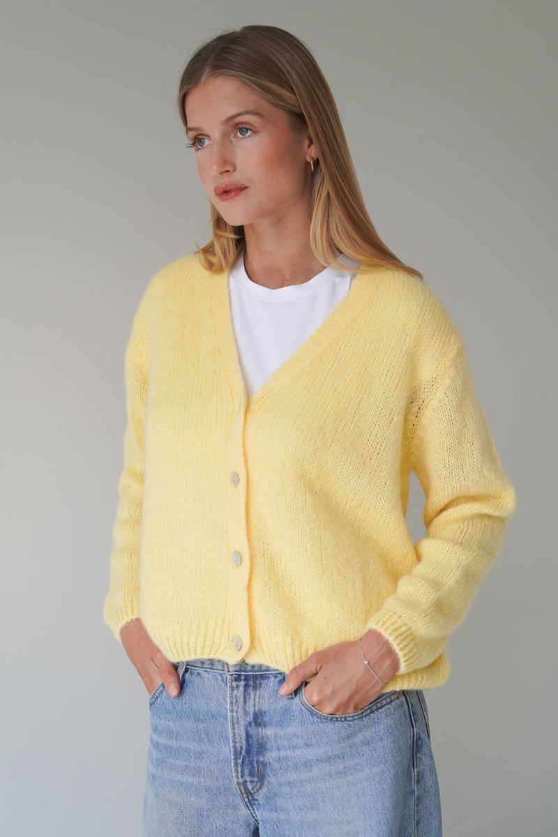 Vivian Cardigan V-Neck Yellow-zoom-