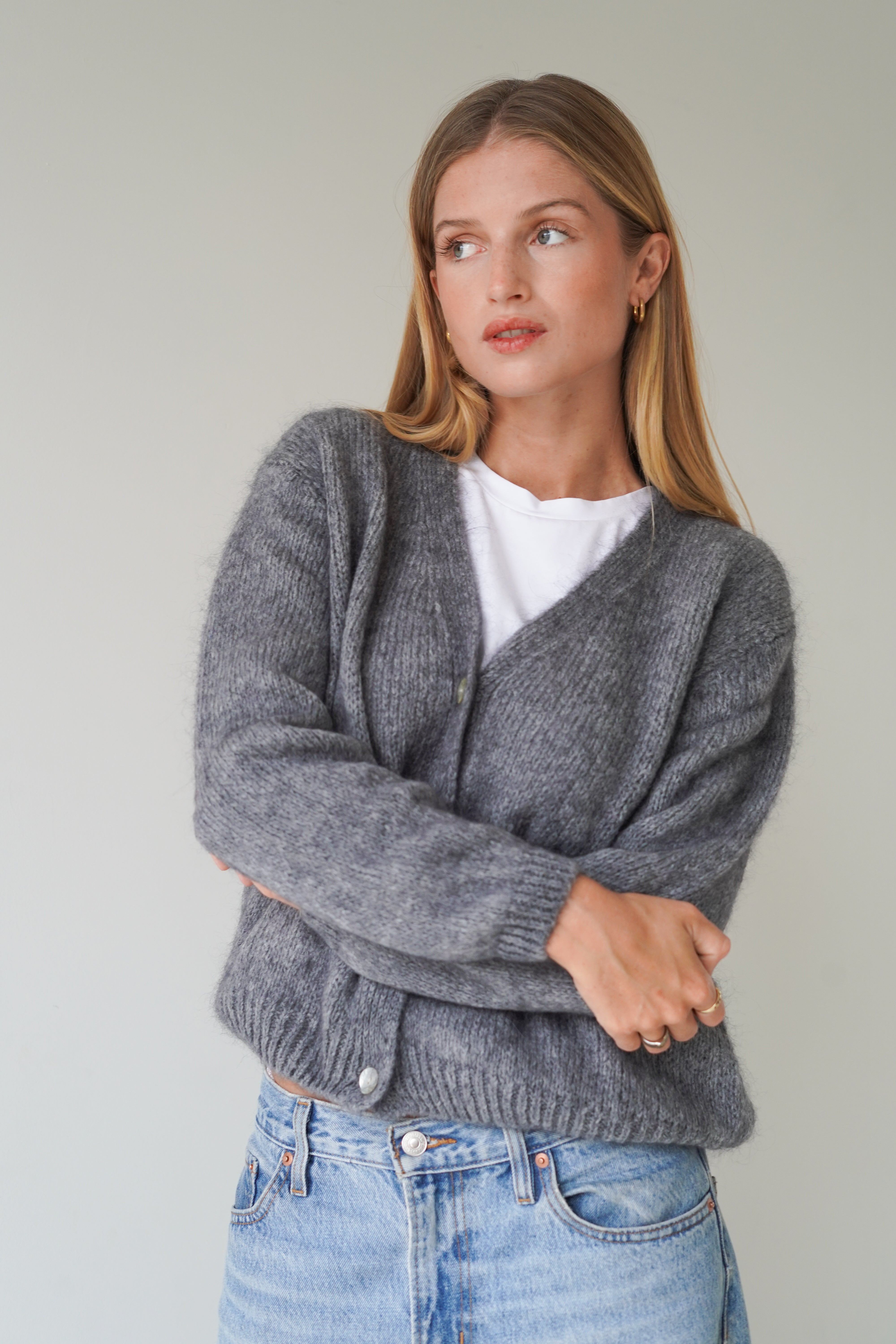 Vivian Cardigan V-Neck Grey