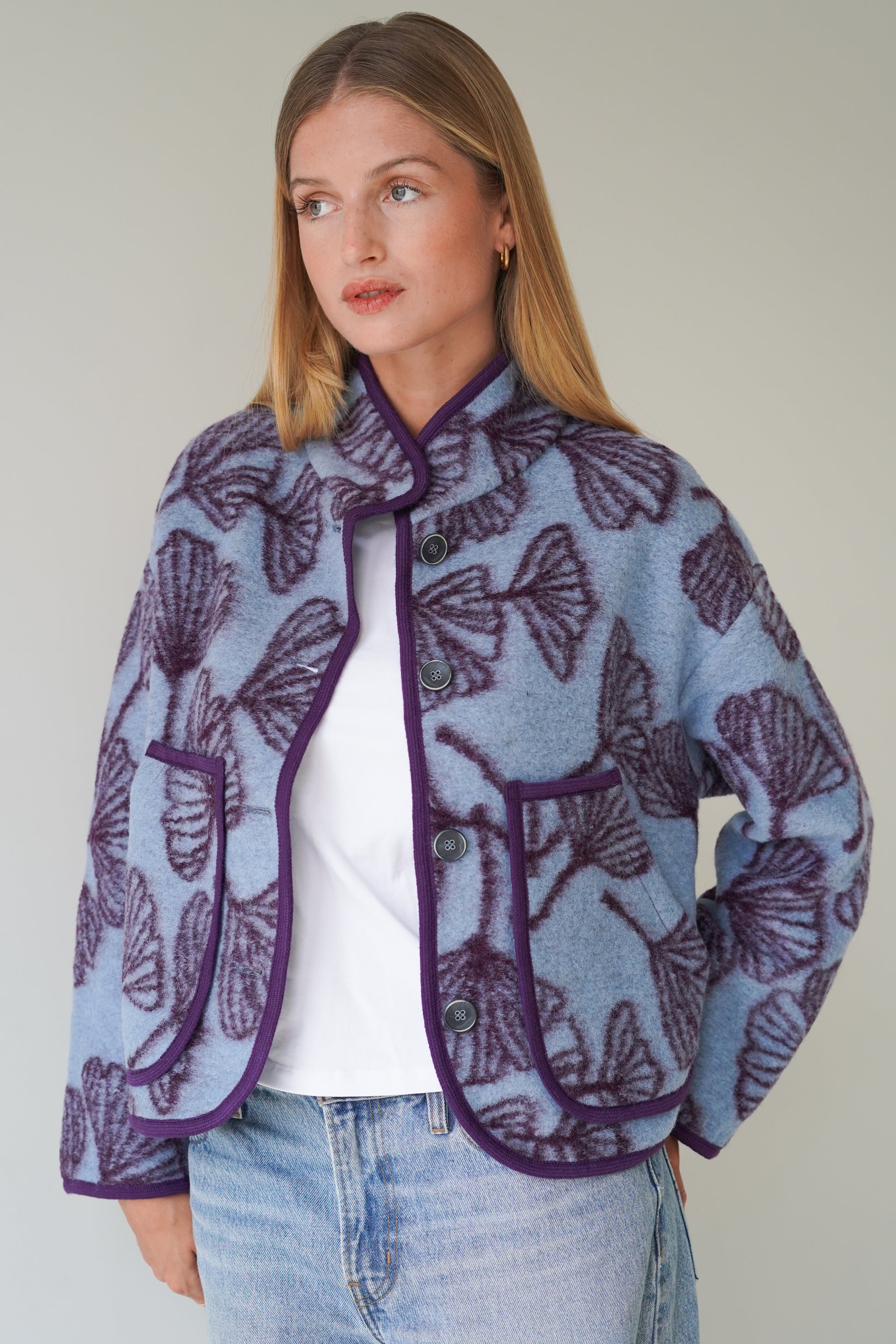 Audrey Jacket Pastel Blue / Burgundy-4