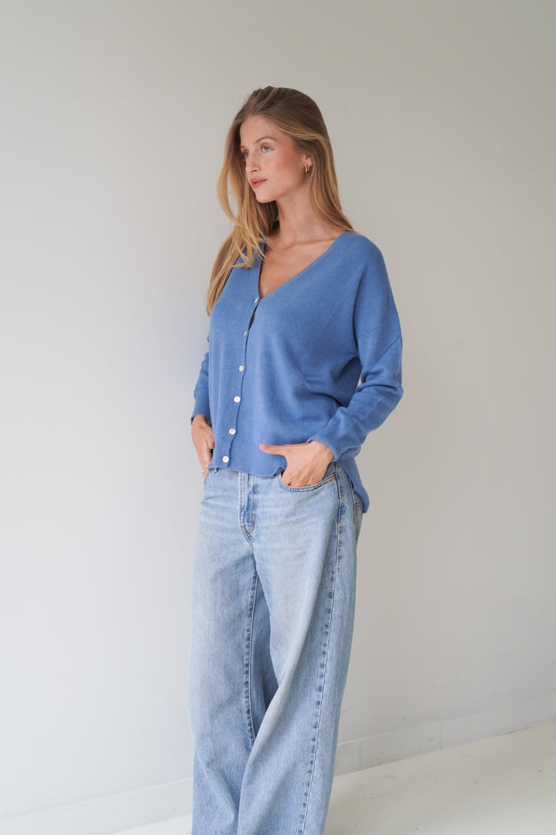 Jessica Cardigans With Buttons Blue-zoom-