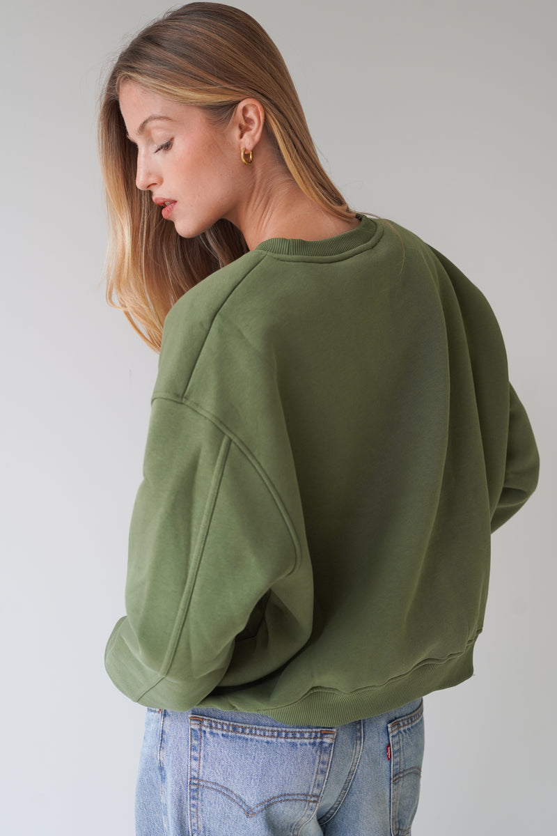 Paulina Sweatshirt Crew Neck Kakhi-zoom-
