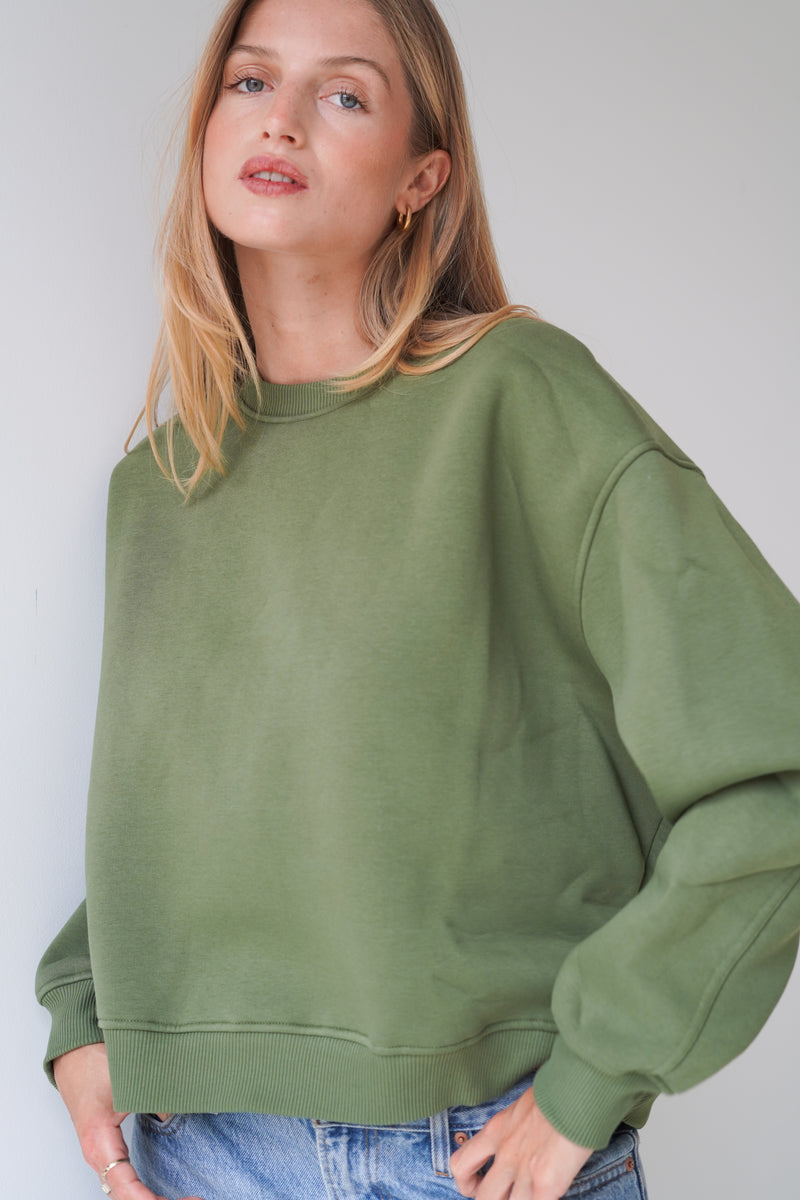 Paulina Sweatshirt Crew Neck Kakhi-zoom-