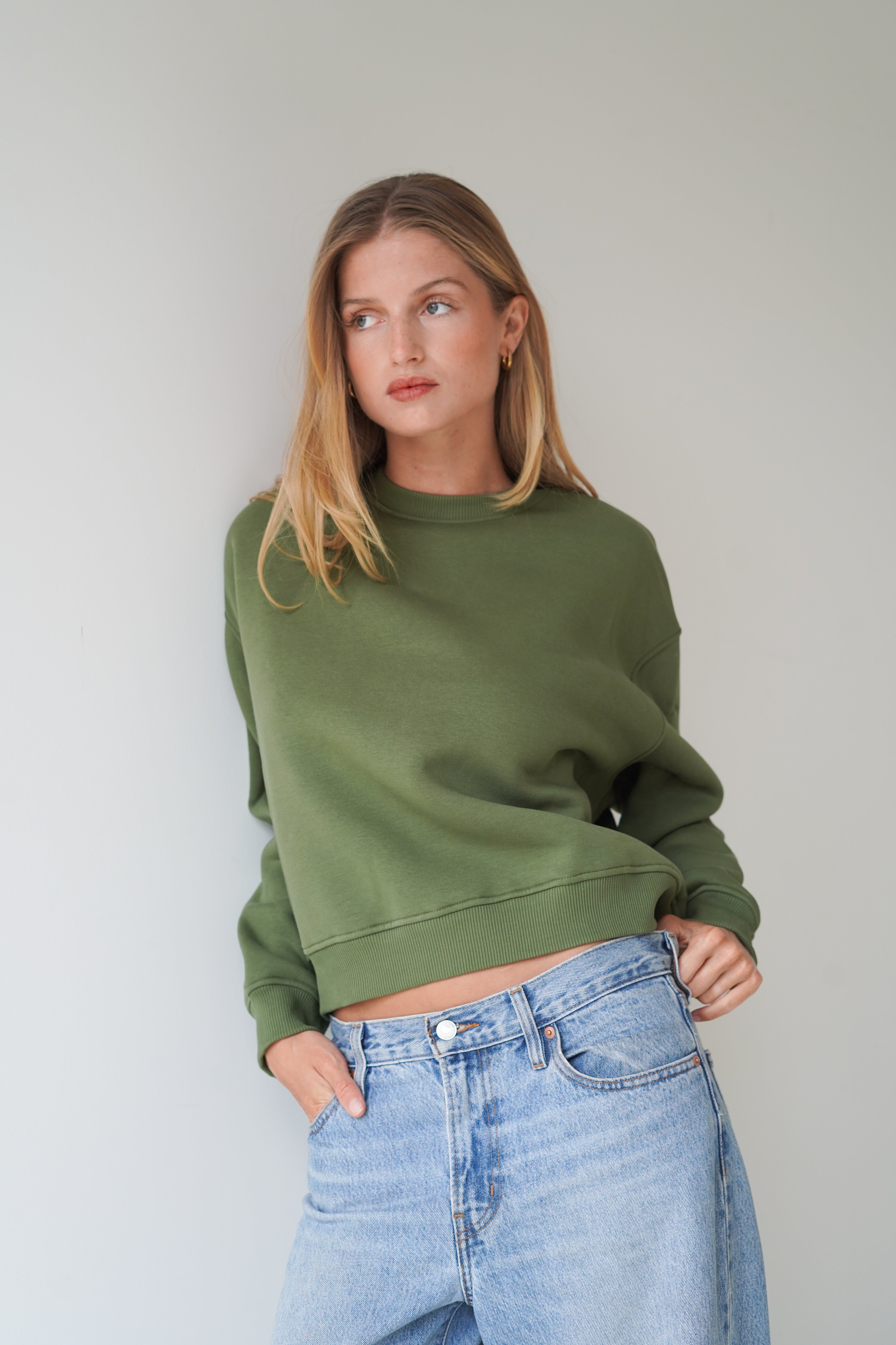Paulina Sweatshirt Crew Neck Kakhi-zoom-2