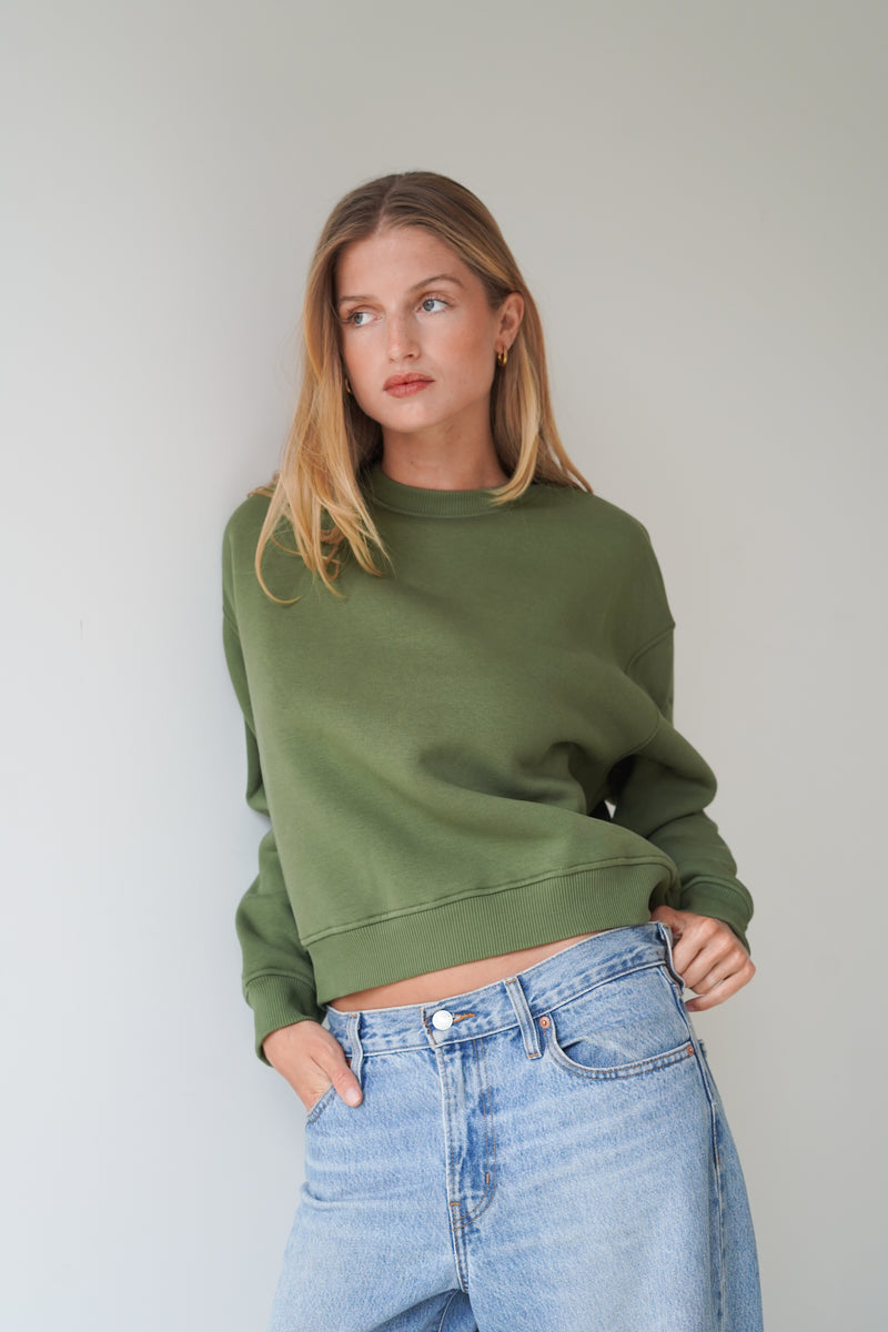 Paulina Sweatshirt Crew Neck Kakhi-zoom-