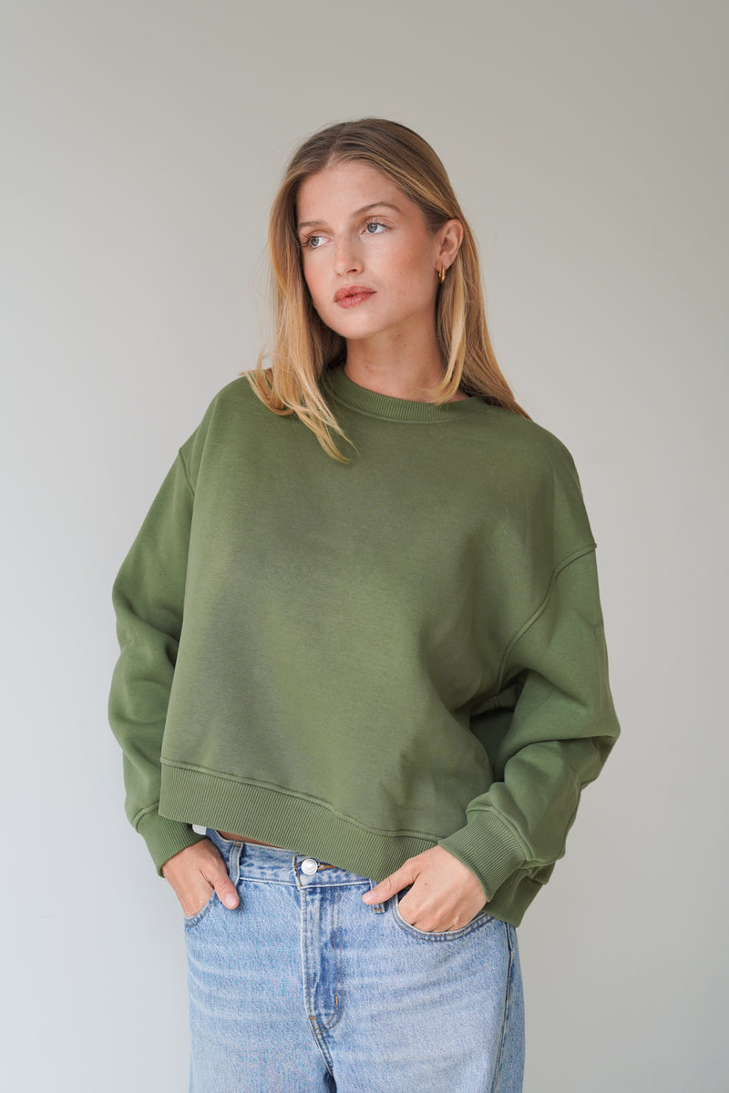 Paulina Sweatshirt Crew Neck Kakhi-zoom-