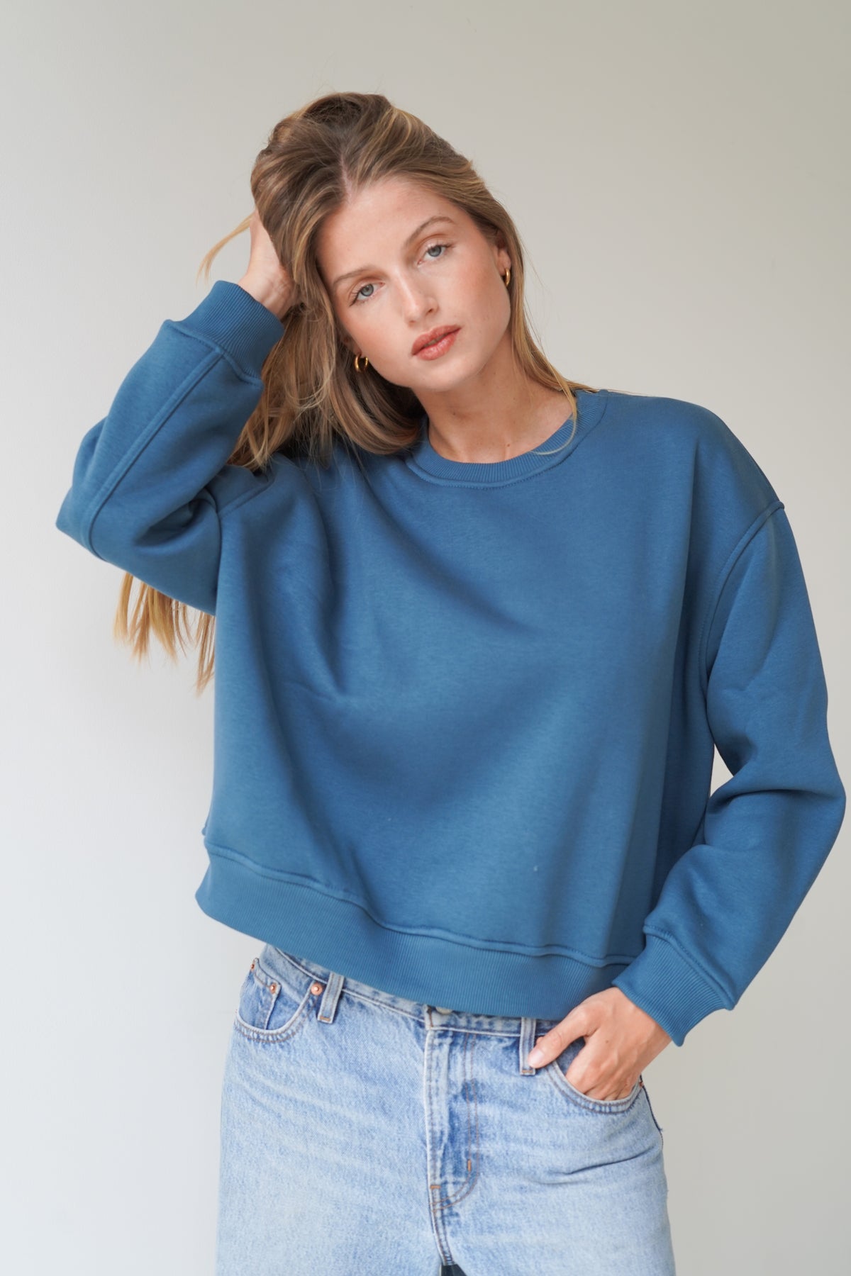 Paulina Sweatshirt Crew Neck Blue-2