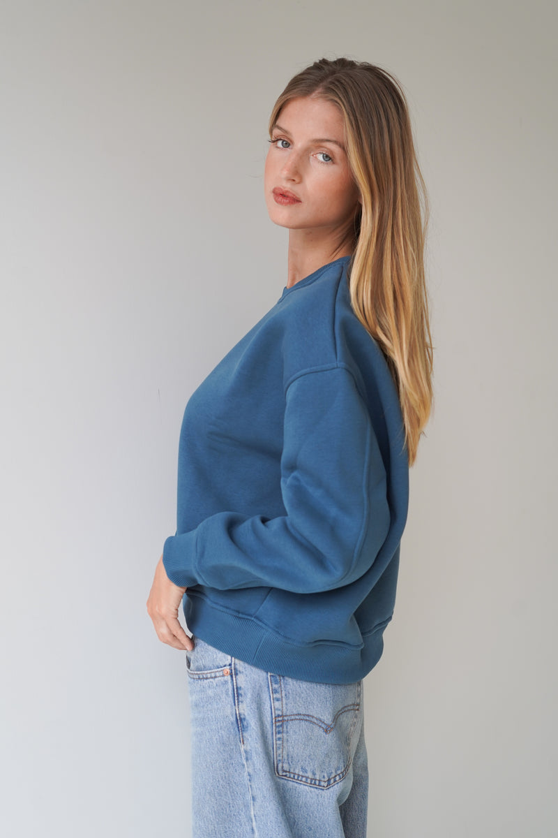 Paulina Sweatshirt Crew Neck Blue-zoom-