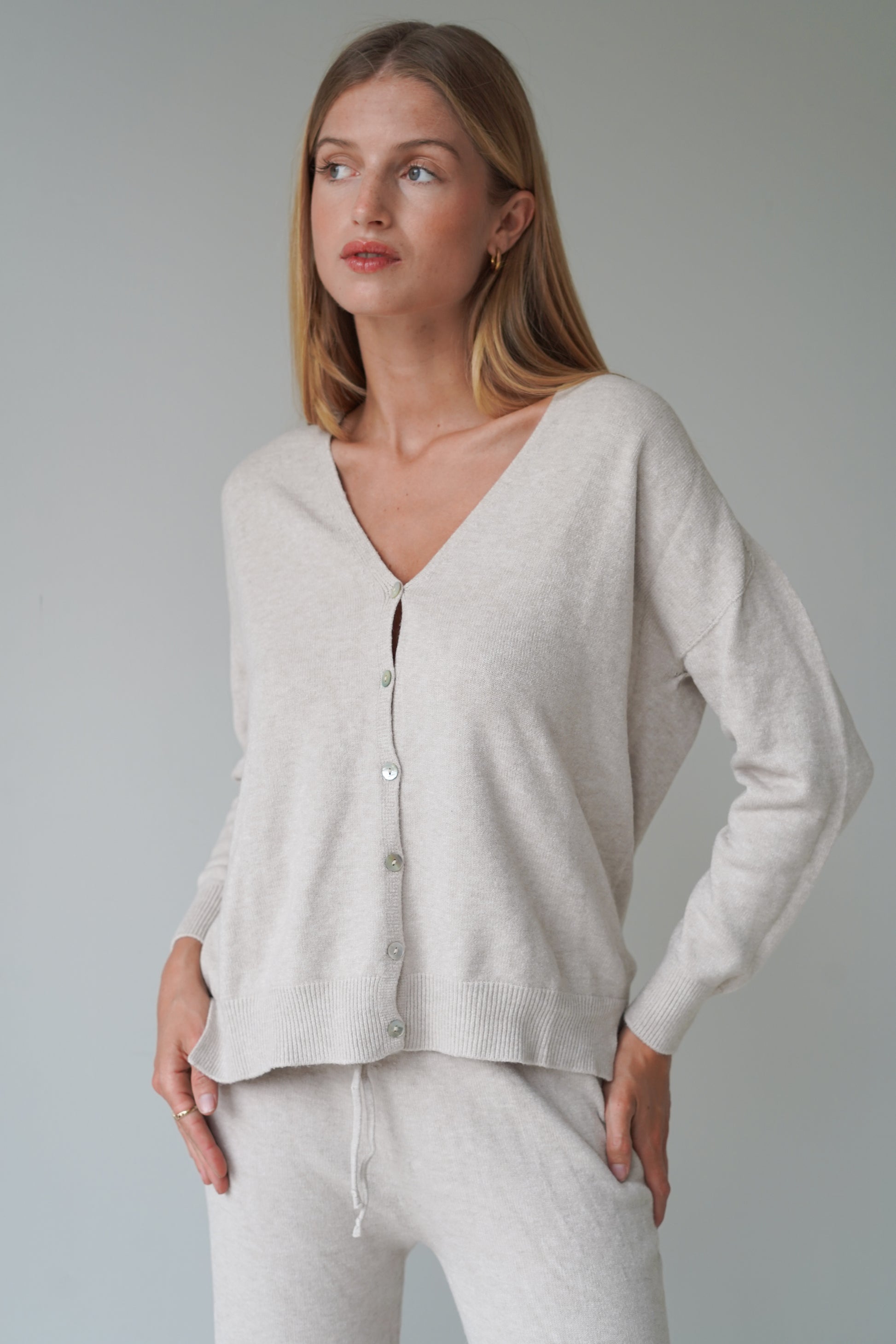 Jessica Cardigans With Buttons Sand-2