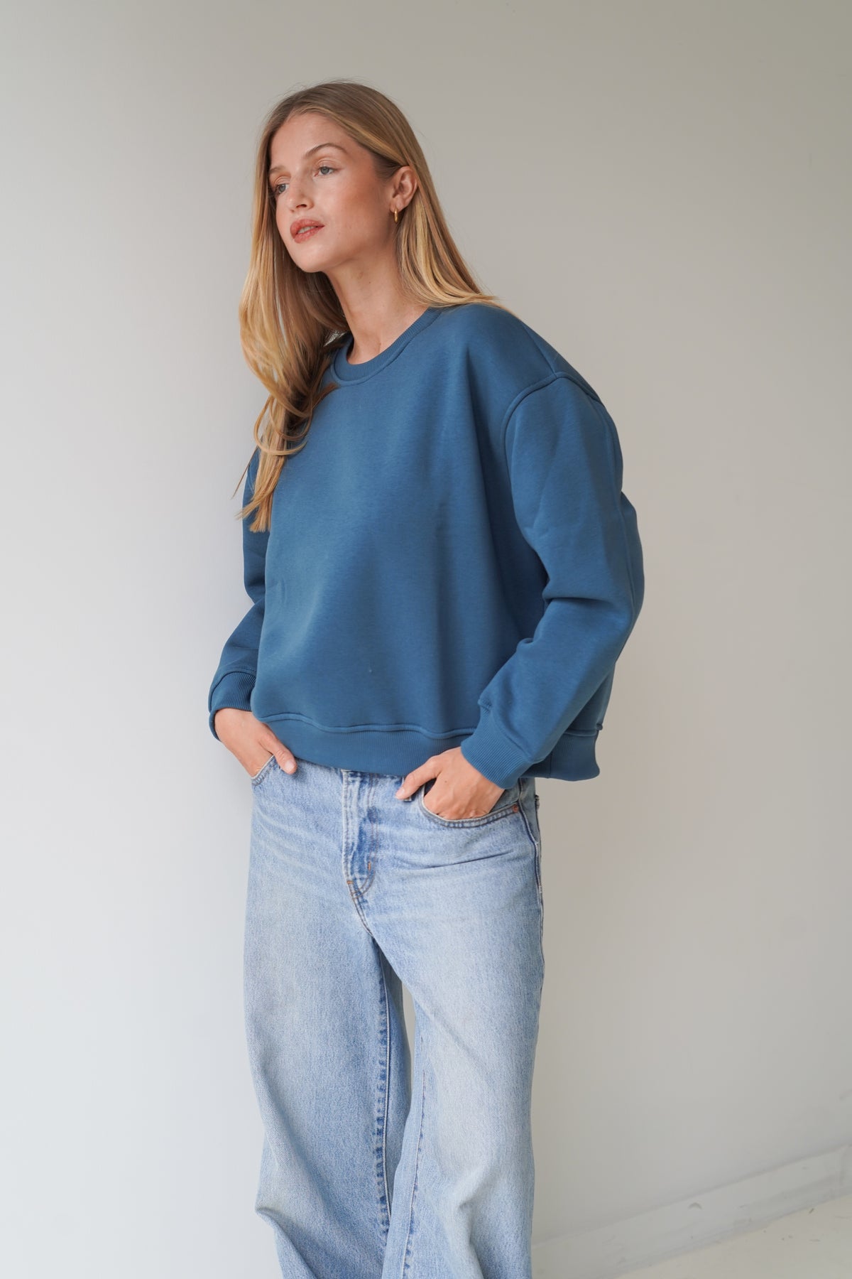 Paulina Sweatshirt Crew Neck Blue-4