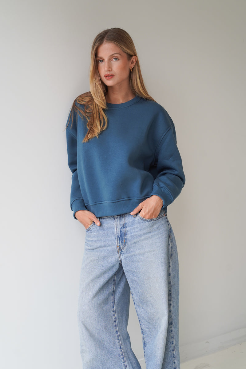 Paulina Sweatshirt Crew Neck Blue-zoom-