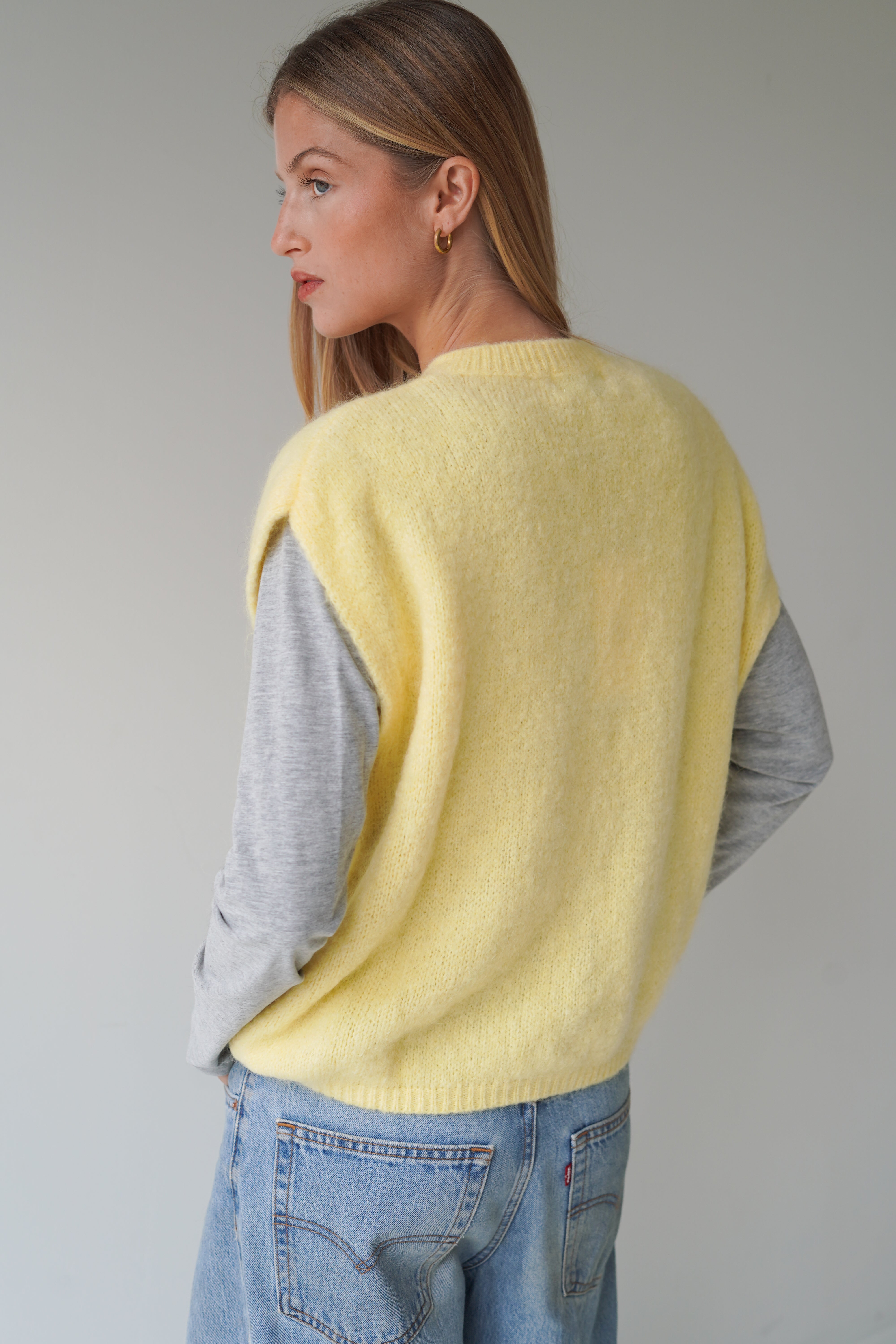 Bea Cardigan Sleeveless Yellow-zoom-2