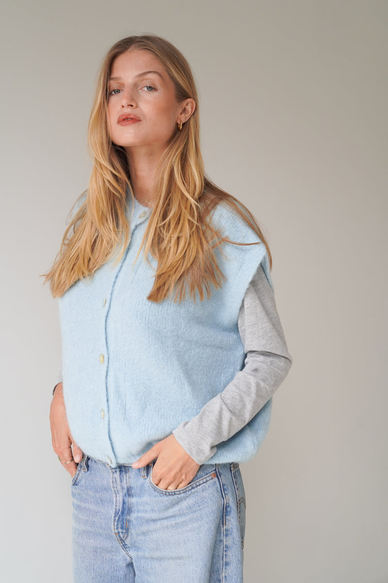 Bea Cardigan Sleeveless Pastel Blue-zoom-