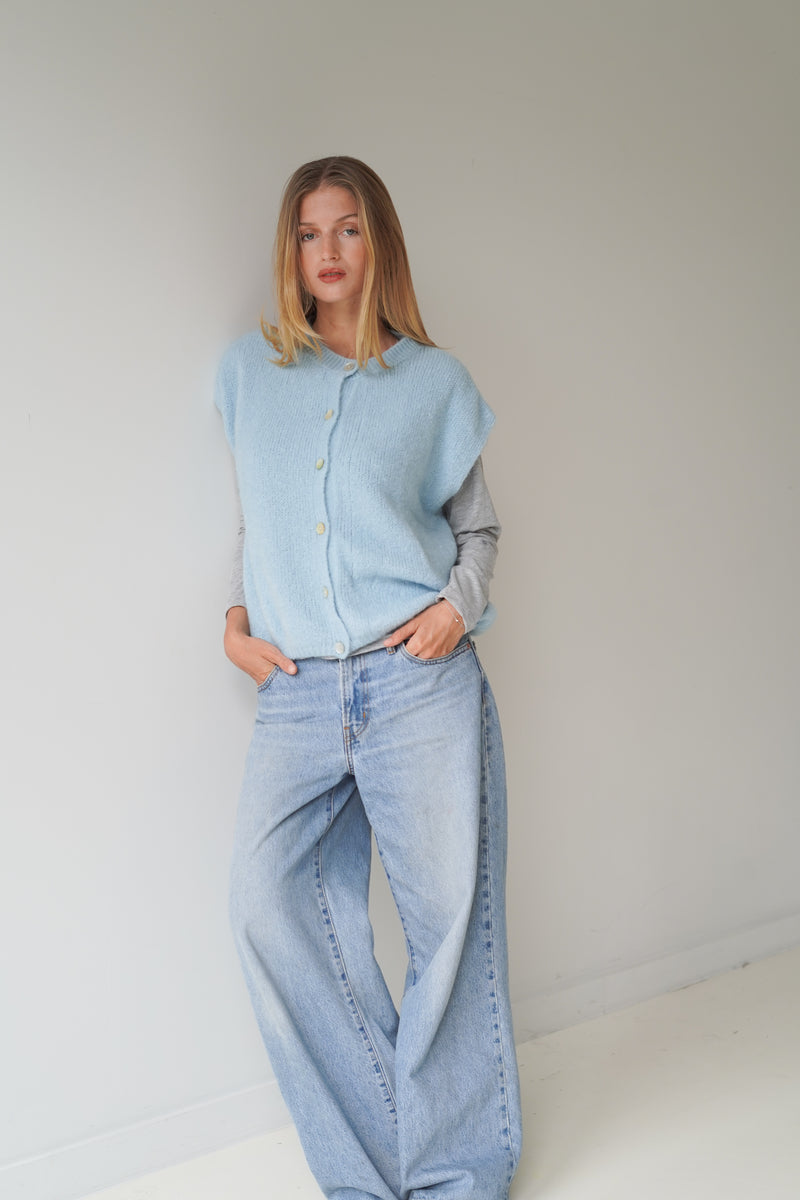 Bea Cardigan Sleeveless Pastel Blue-zoom-