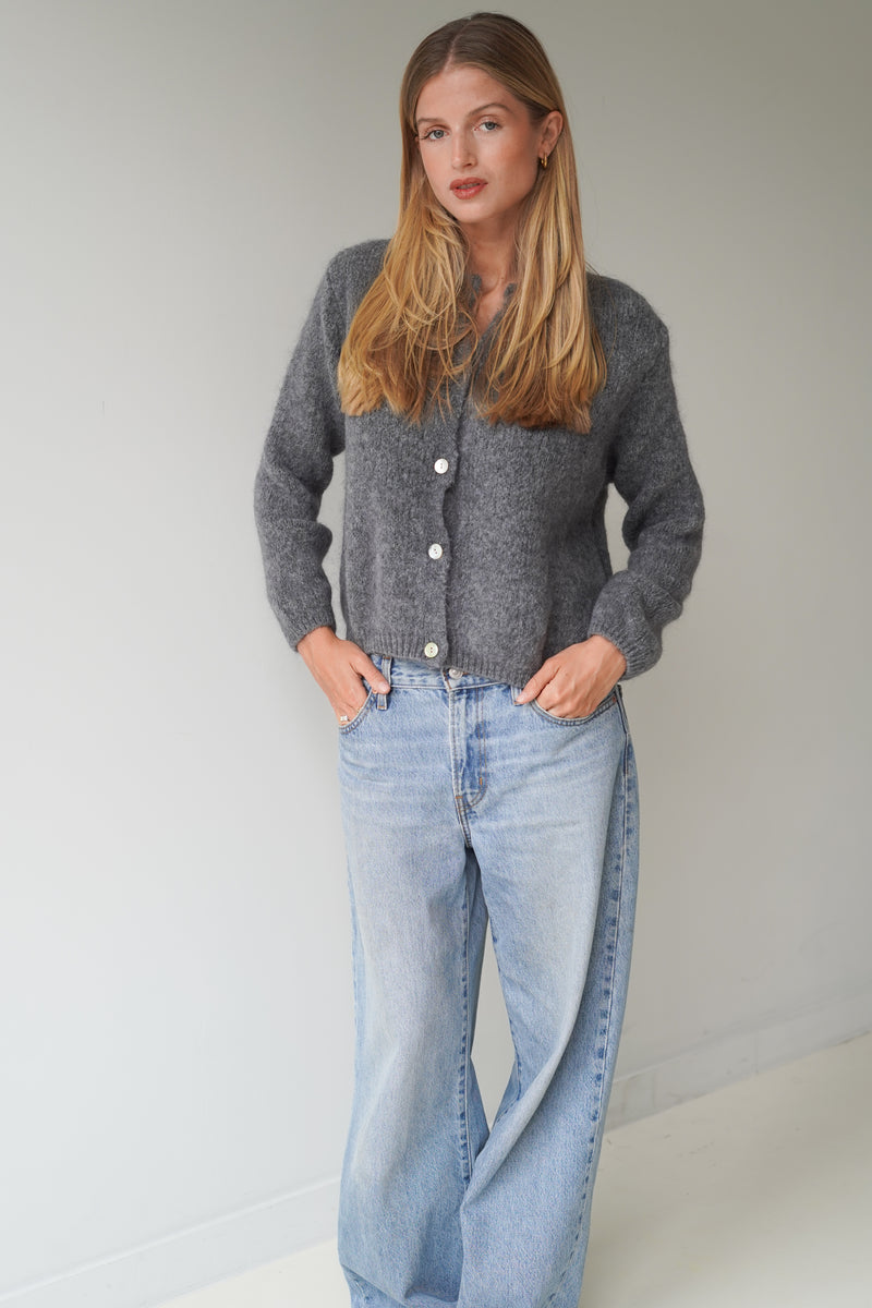 Beatrice Cardigan With Buttons Grey-zoom-