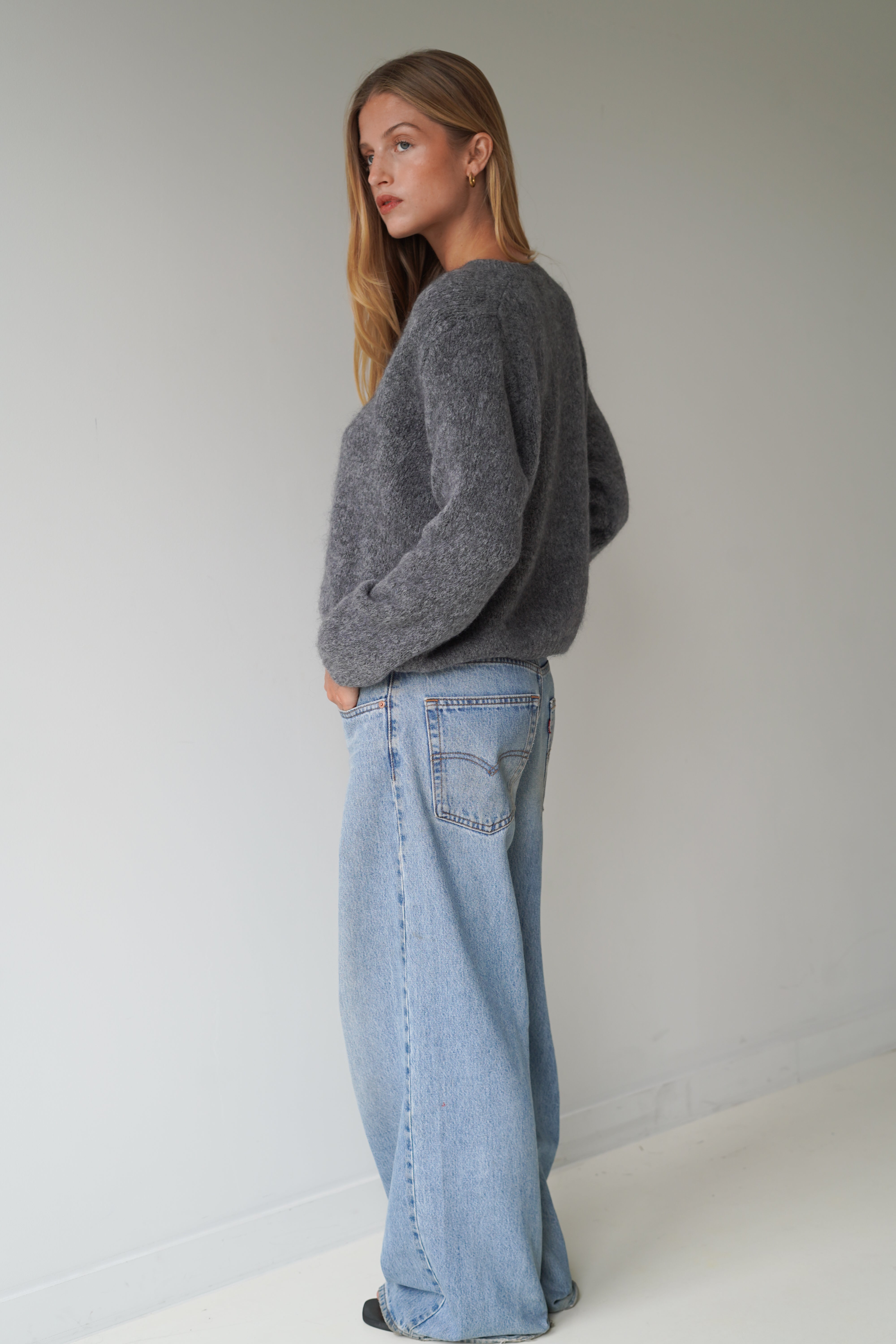Beatrice Cardigan With Buttons Grey-zoom-5
