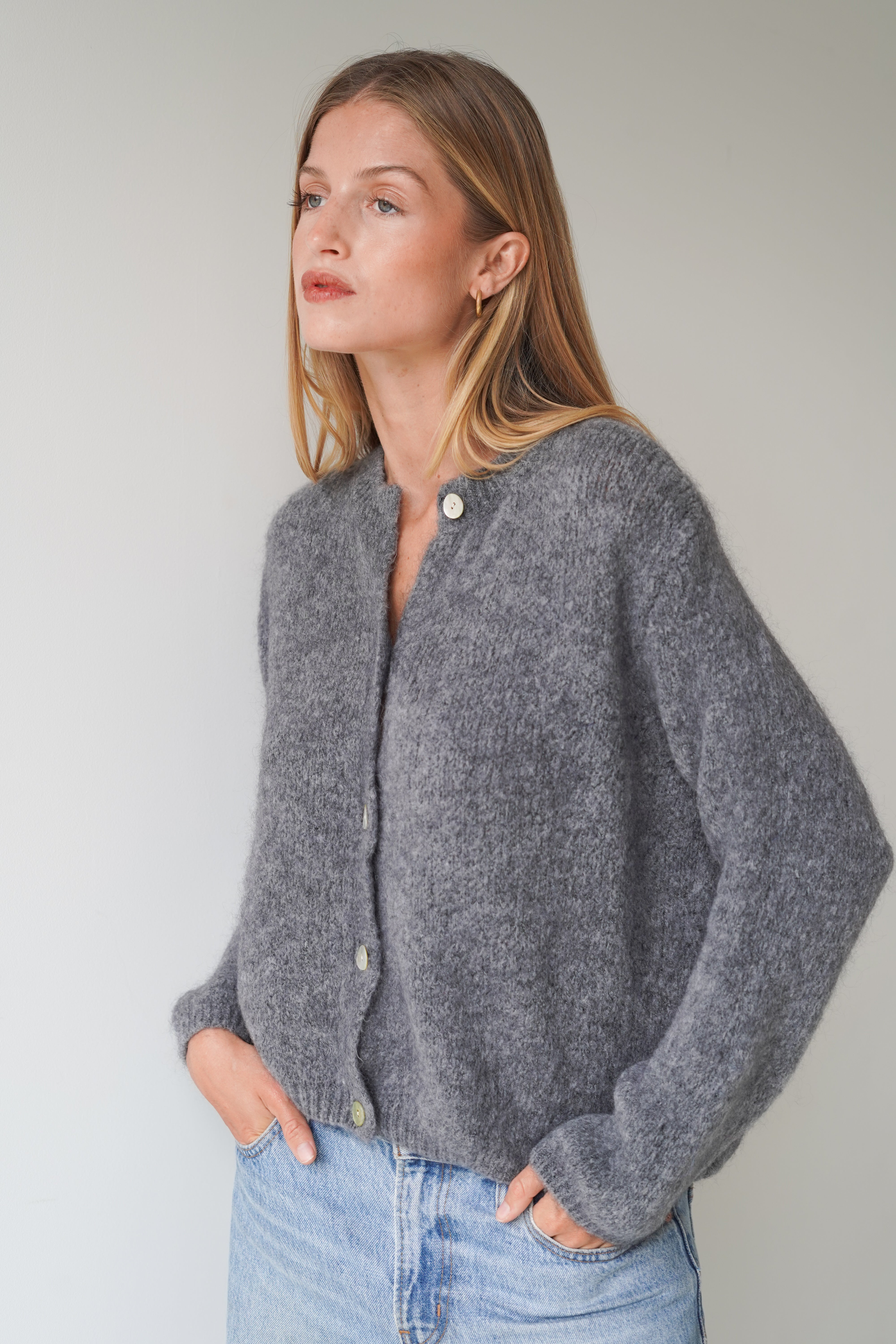 Beatrice Cardigan With Buttons Grey-zoom-2