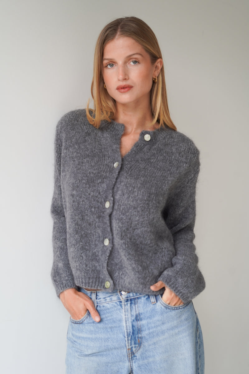 Beatrice Cardigan With Buttons Grey-zoom-