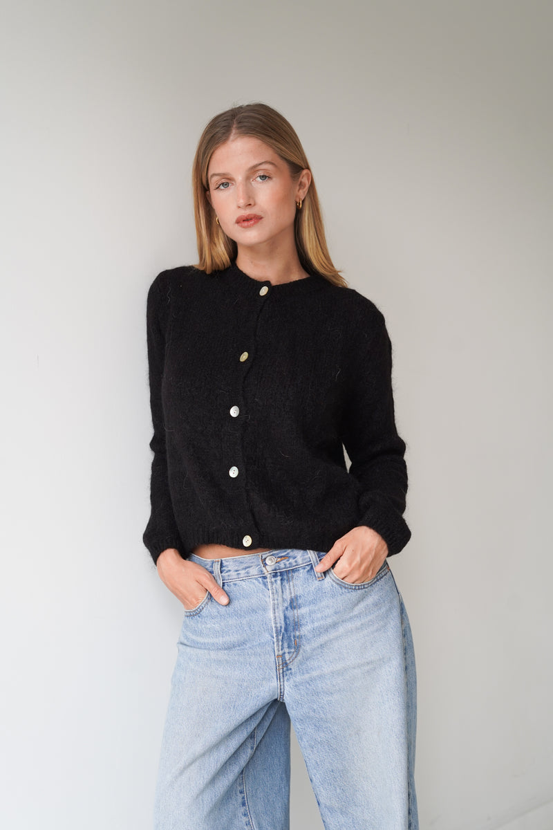 Beatrice Cardigan With Buttons Black-zoom-