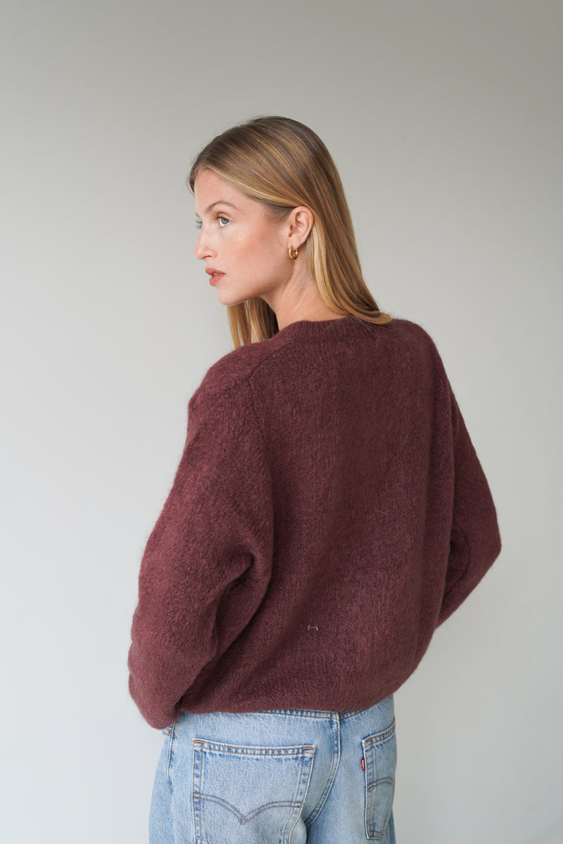 Beatrice Cardigan With Buttons Chocolate-zoom-