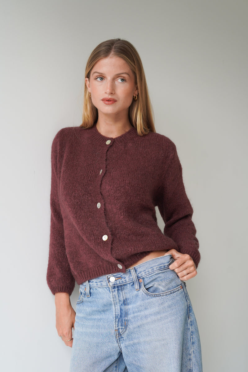 Beatrice Cardigan With Buttons Chocolate-zoom-
