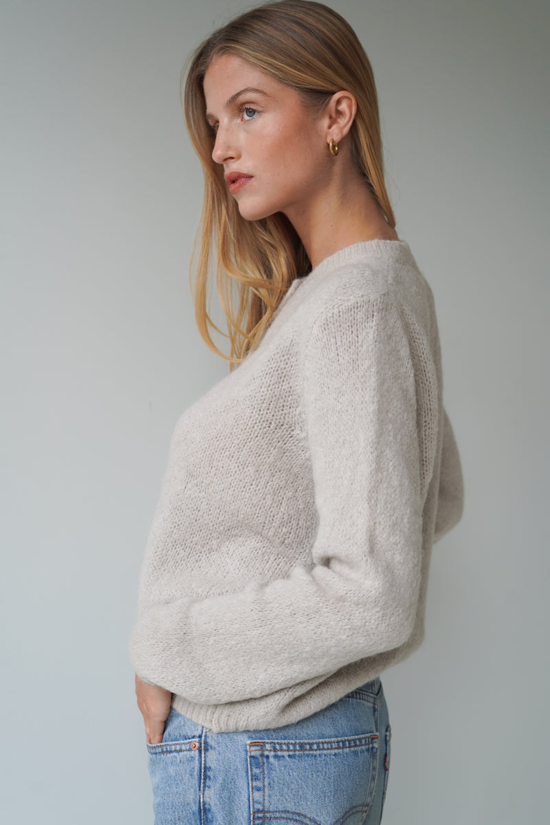 Beatrice Cardigan With Buttons Sand-zoom-