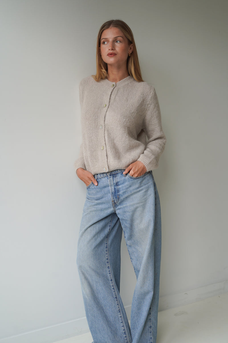 Beatrice Cardigan With Buttons Sand-zoom-