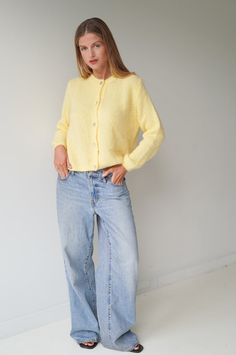 Beatrice Cardigan With Buttons Yellow-zoom-