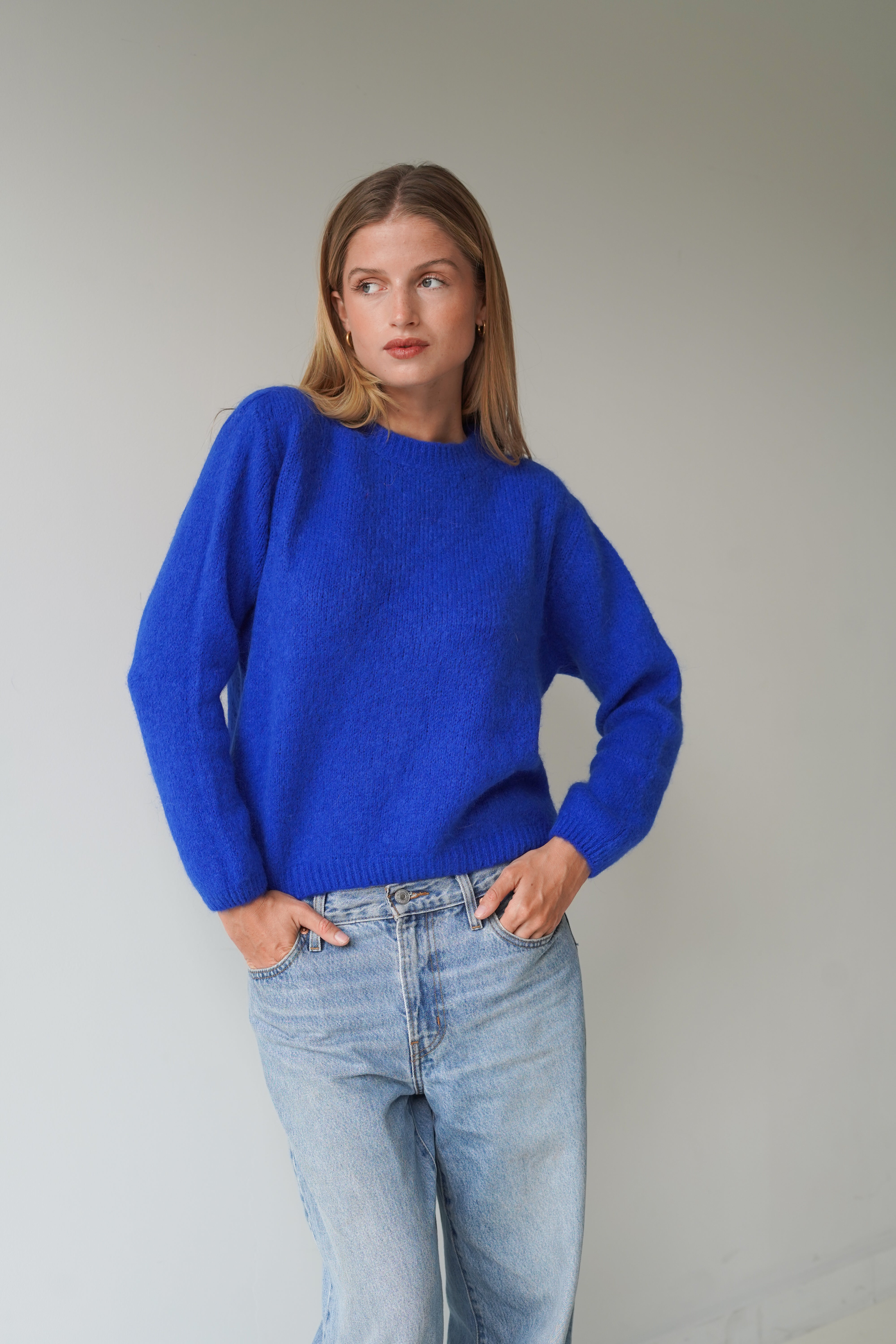 Sue Pullover Crew Neck Cobalt-zoom-5
