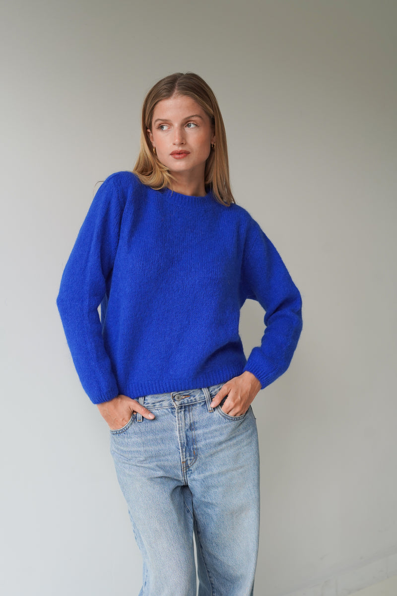 Sue Pullover Crew Neck Cobalt-zoom-