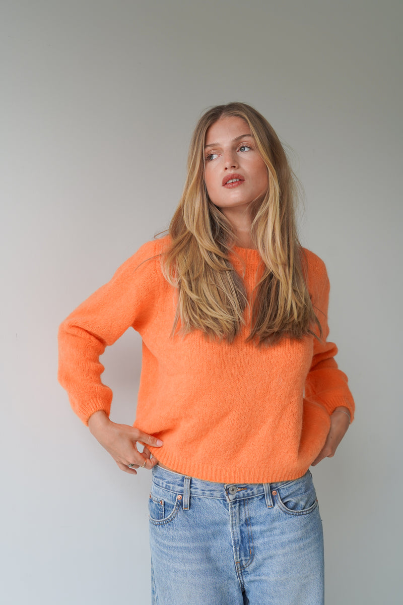 Sue Pullover Crew Neck Orange-zoom-