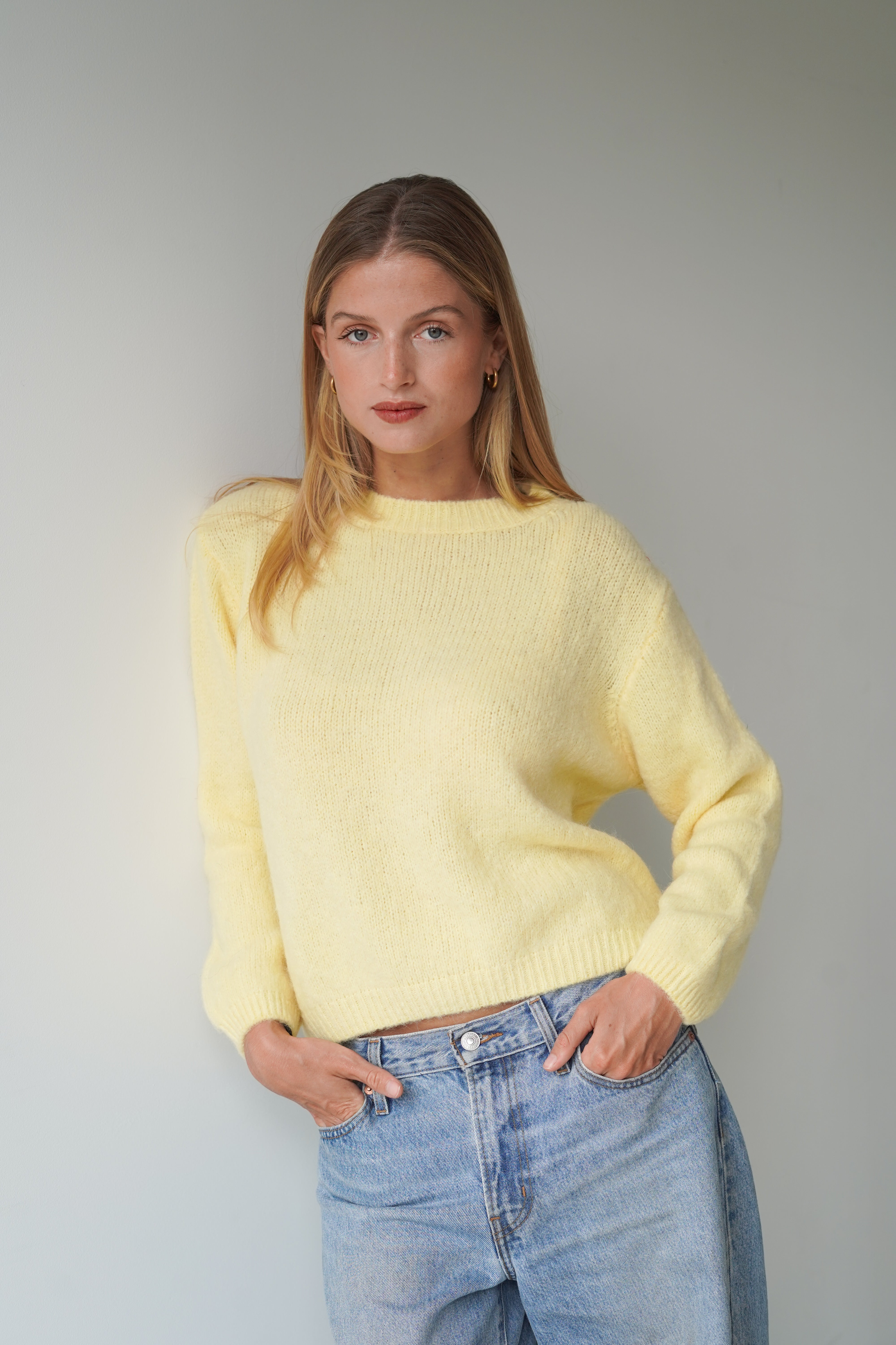 Sue Pullover Crew Neck Yellow-zoom-6
