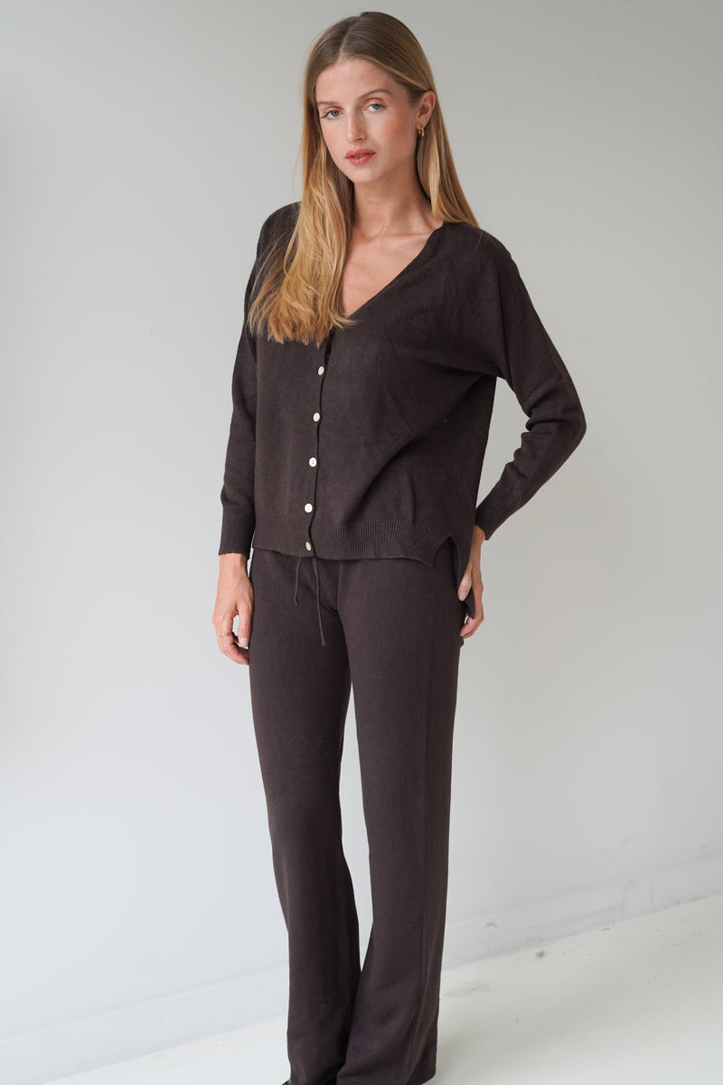 Jessica Cardigans With Buttons Chocolate-zoom-