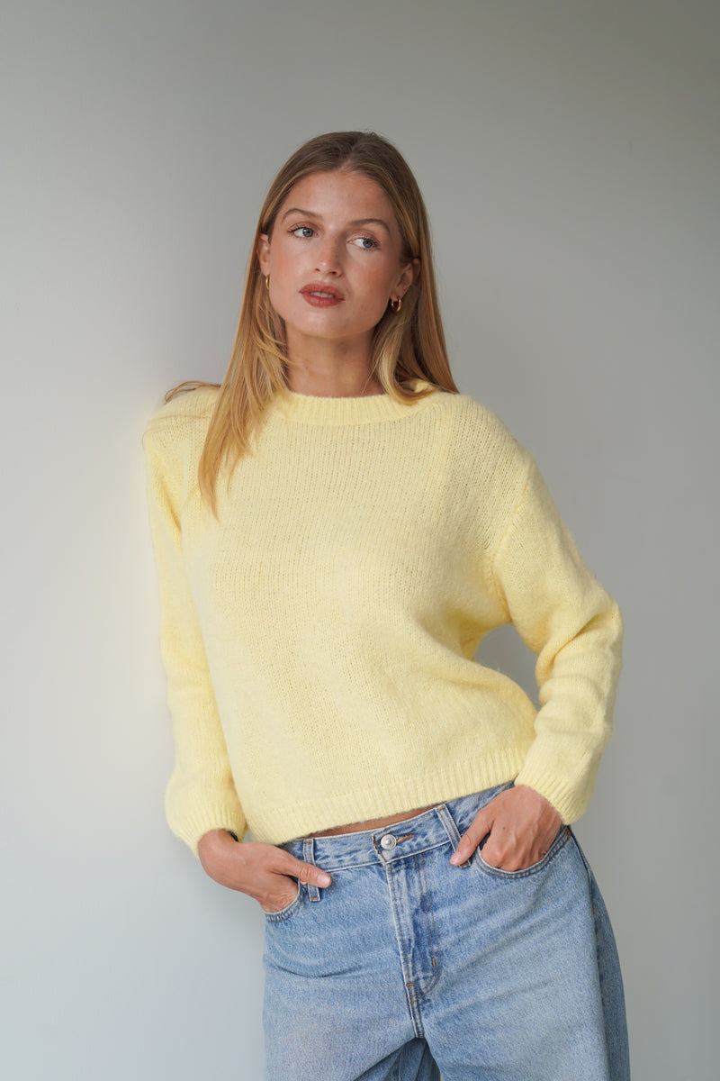 Sue Pullover Crew Neck Yellow-zoom-