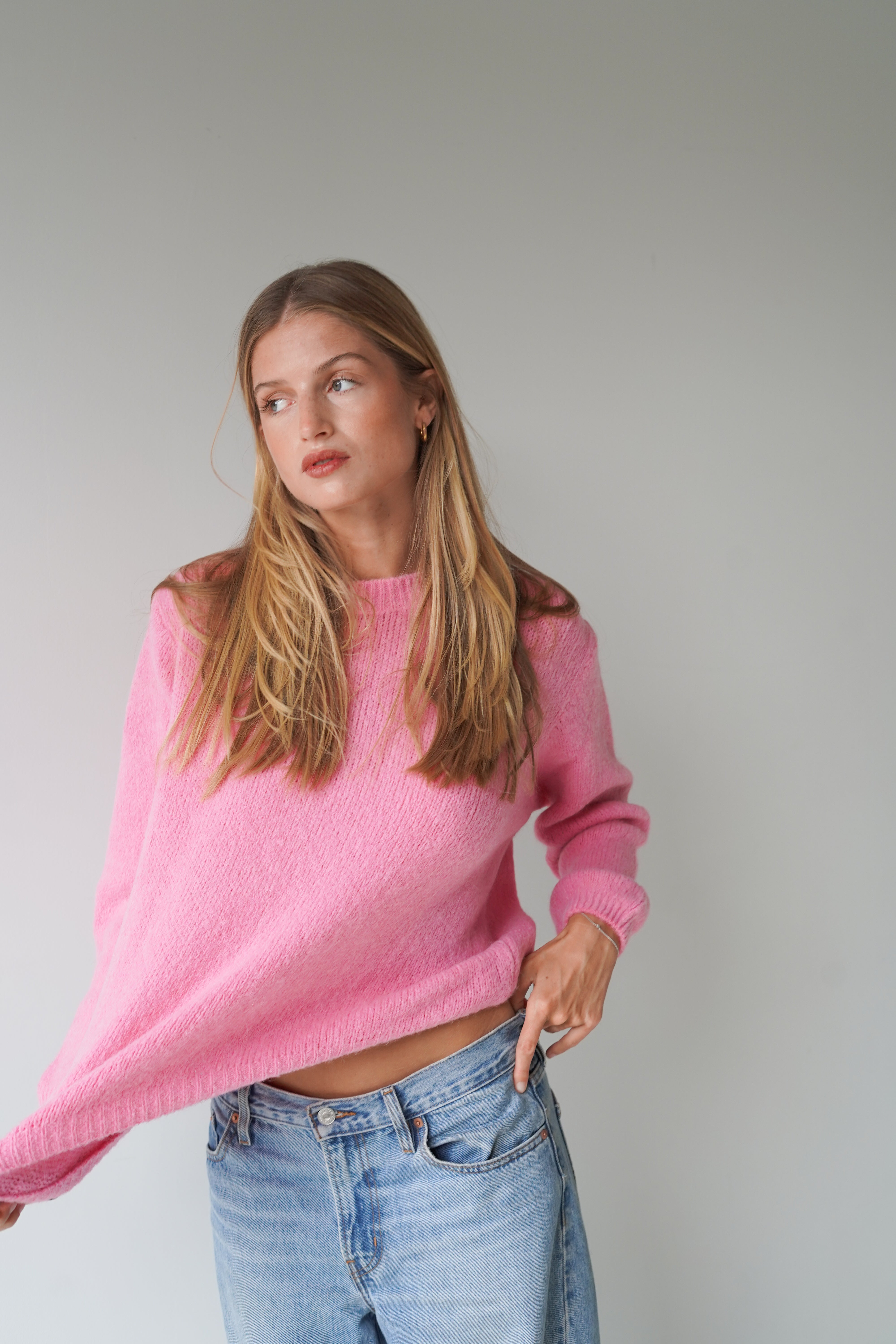 Sue Pullover Crew Neck Candy Pink