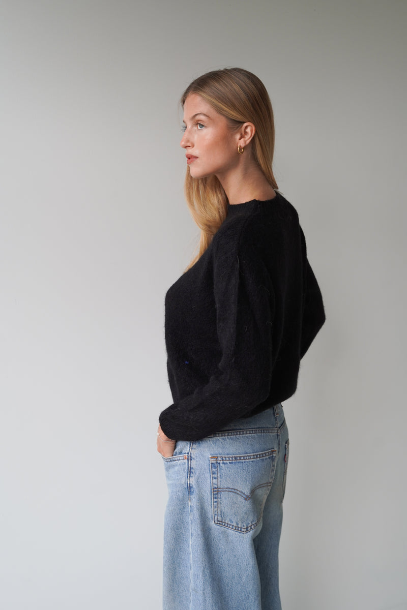 Sue Pullover Crew Neck Black-zoom-