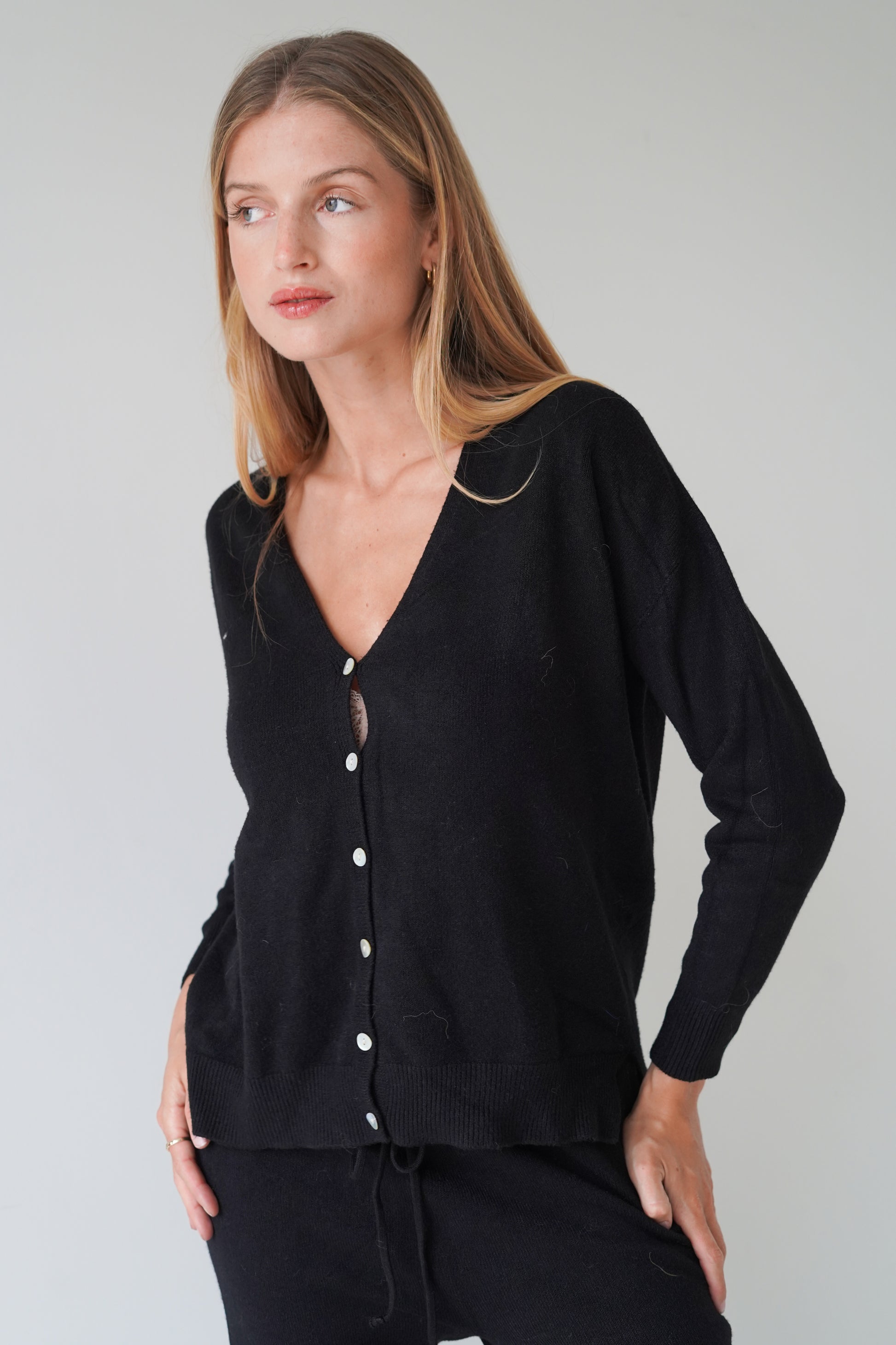 Jessica Cardigans With Buttons Black-3