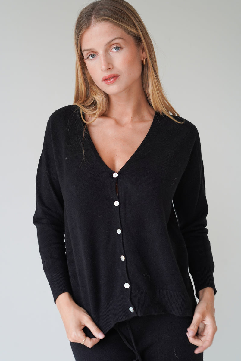 Jessica Cardigans With Buttons Black-zoom-