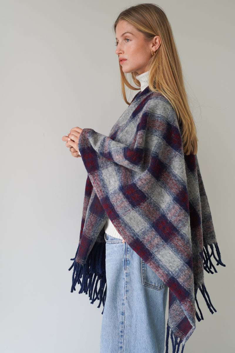 Mona Poncho Grey / Blue-zoom-