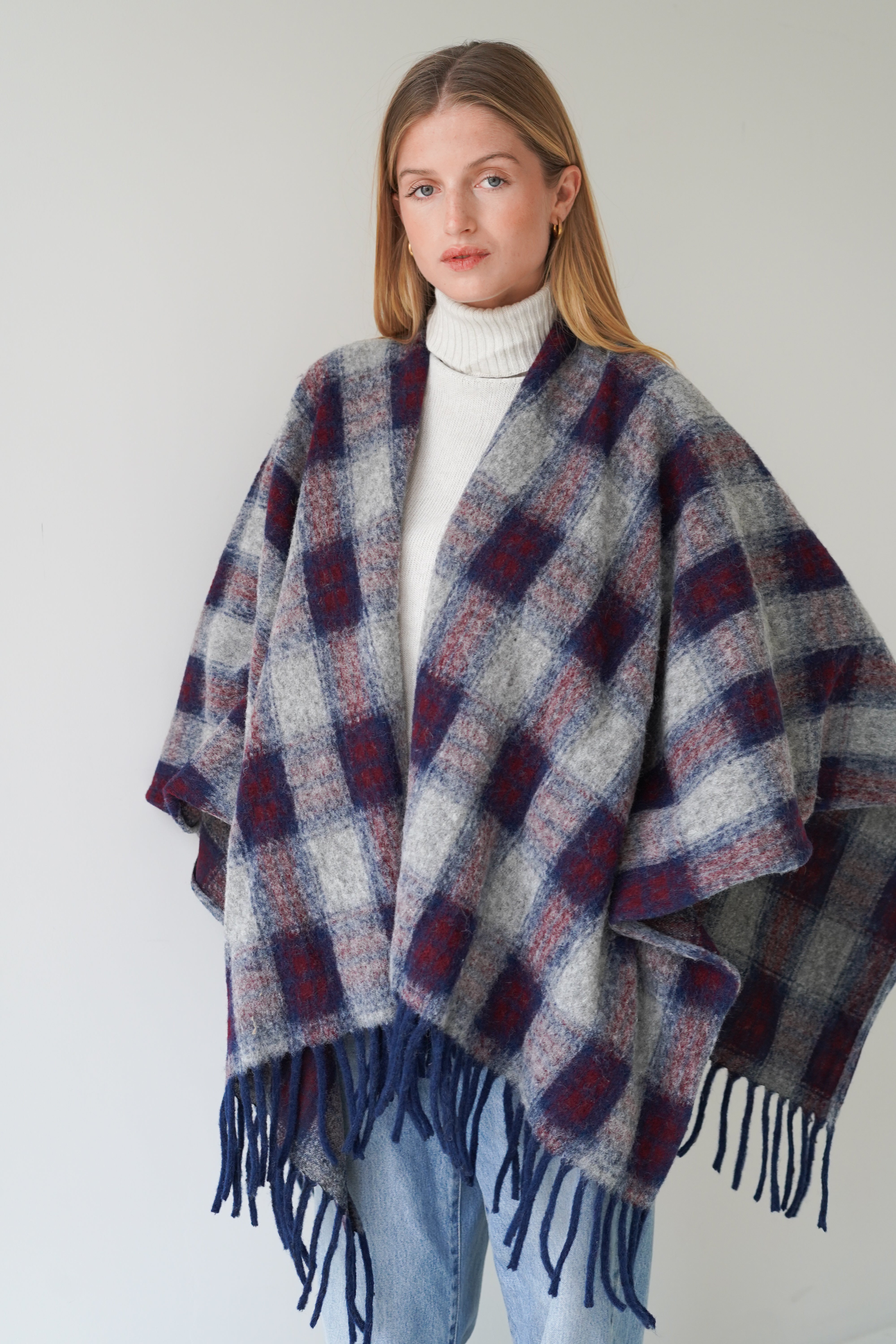 Mona Poncho Grey / Blue-zoom-6