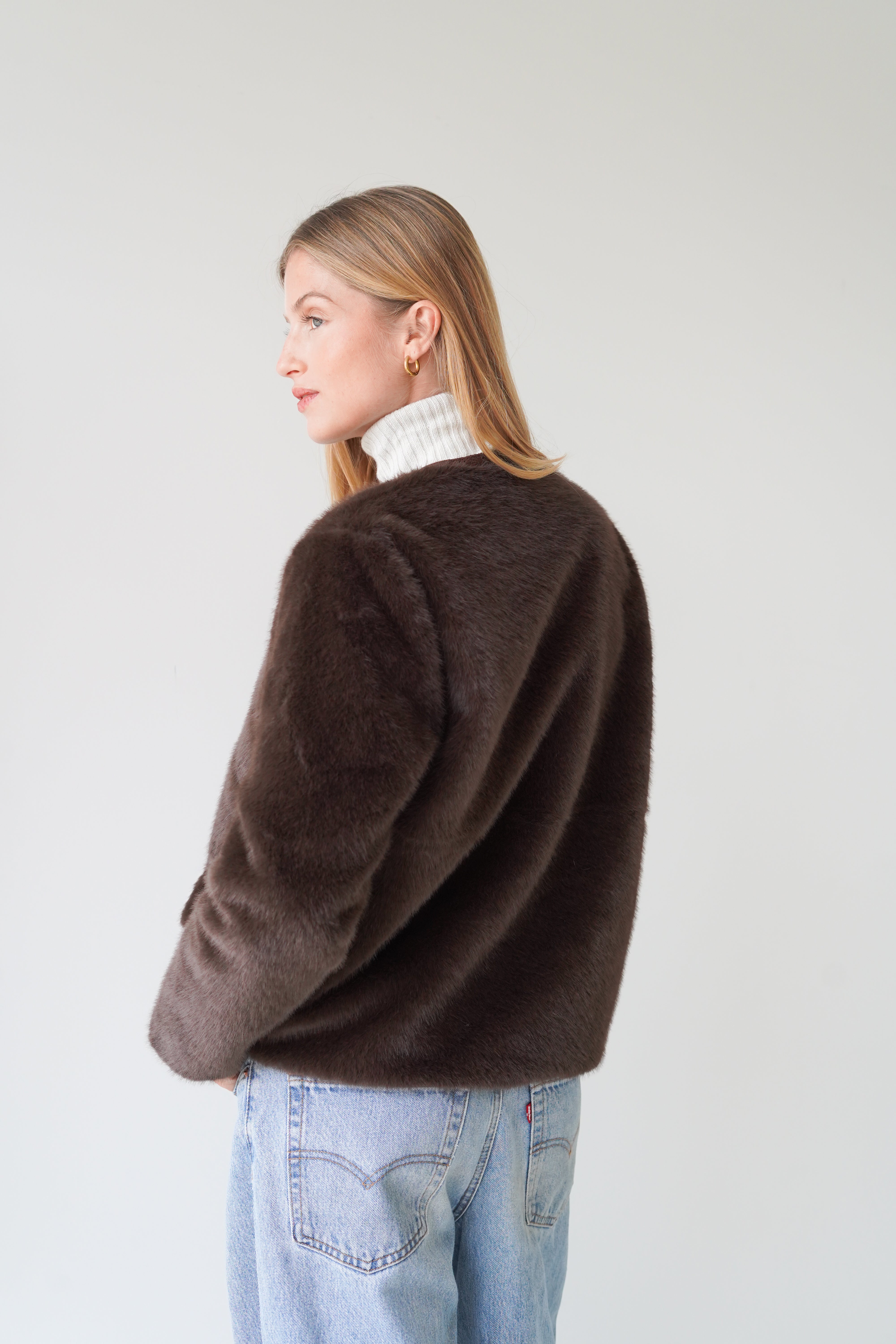 Manon Jacket Fake Fur Chocolate-zoom-2