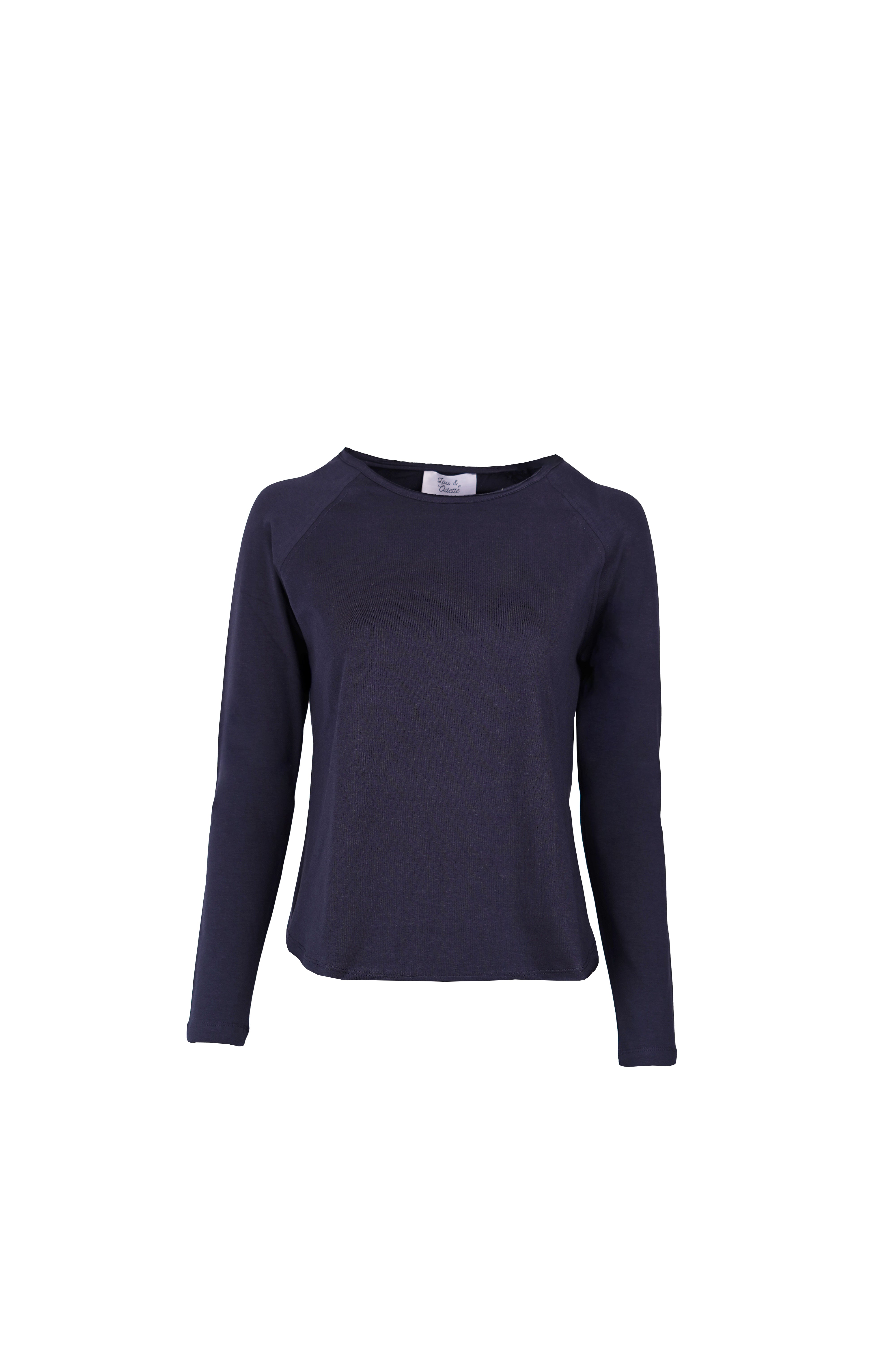 Lara T-Shirt Long Sleeves Navy-zoom-5
