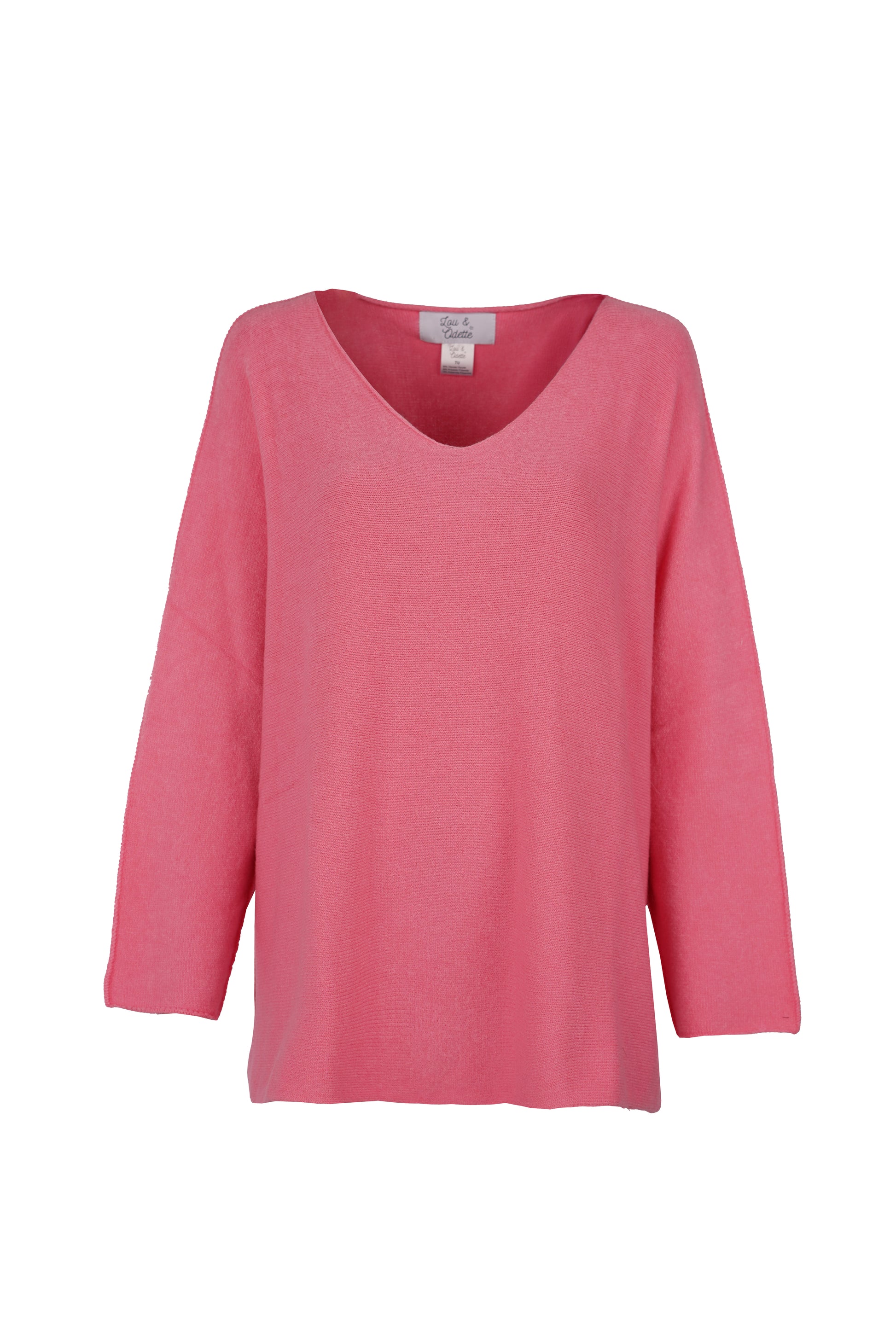 Laura Pullover V-Neck Oversized Candy Pink-1