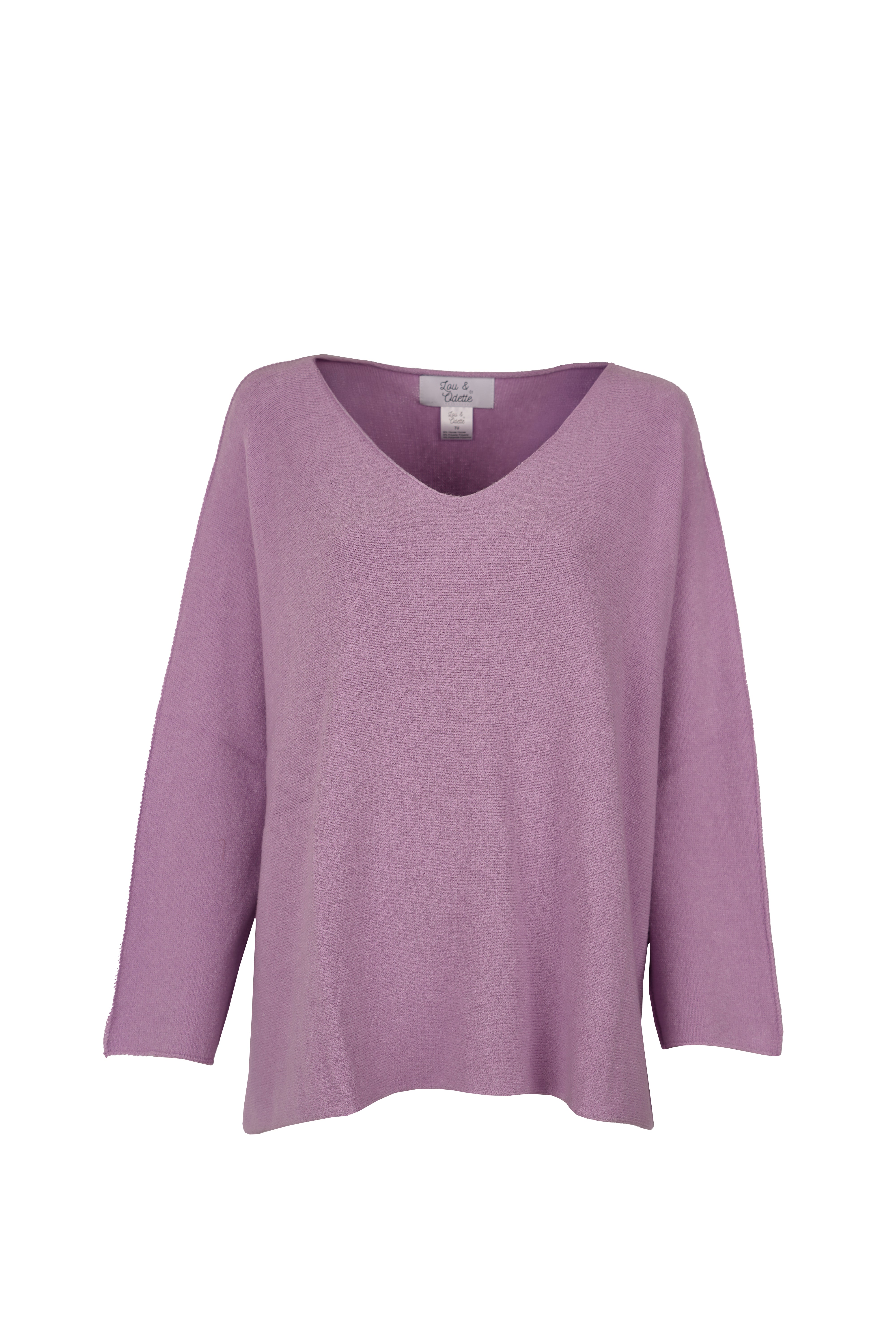 Laura Pullover V-Neck Oversized Lilac-zoom-5