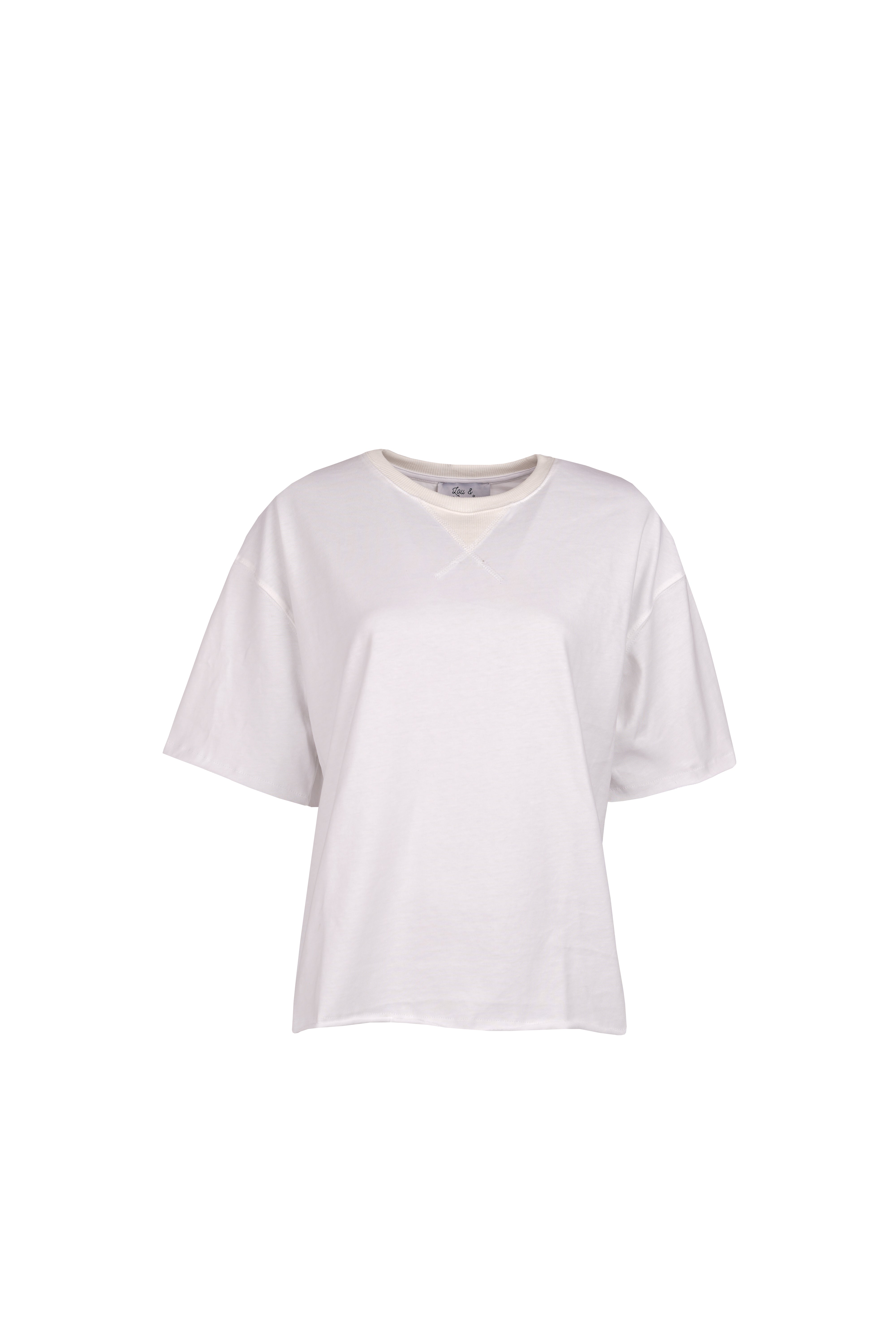 Lou Sweatshirt Short Sleeve White-zoom-3