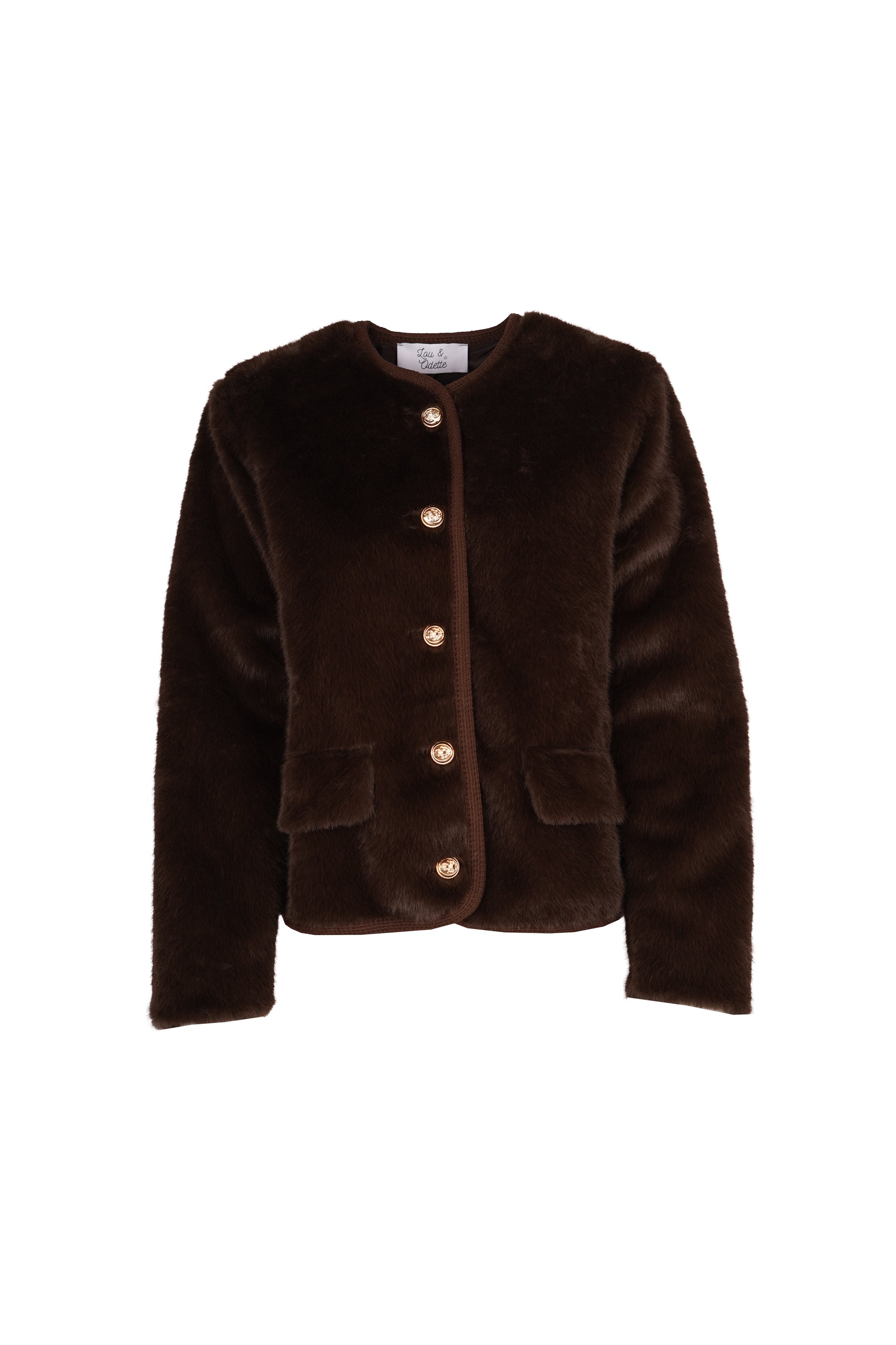Manon Jacket Fake Fur Chocolate-7