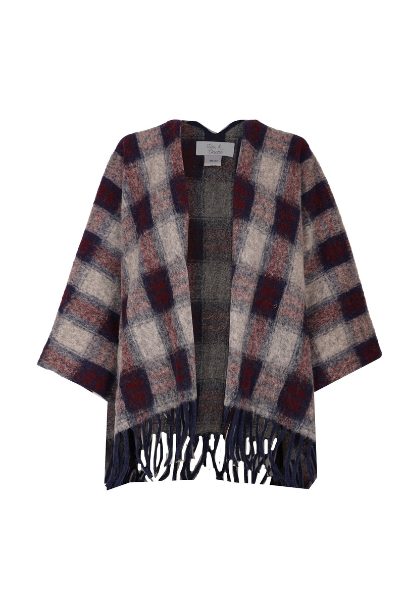 Mona Poncho Grey / Blue-zoom-